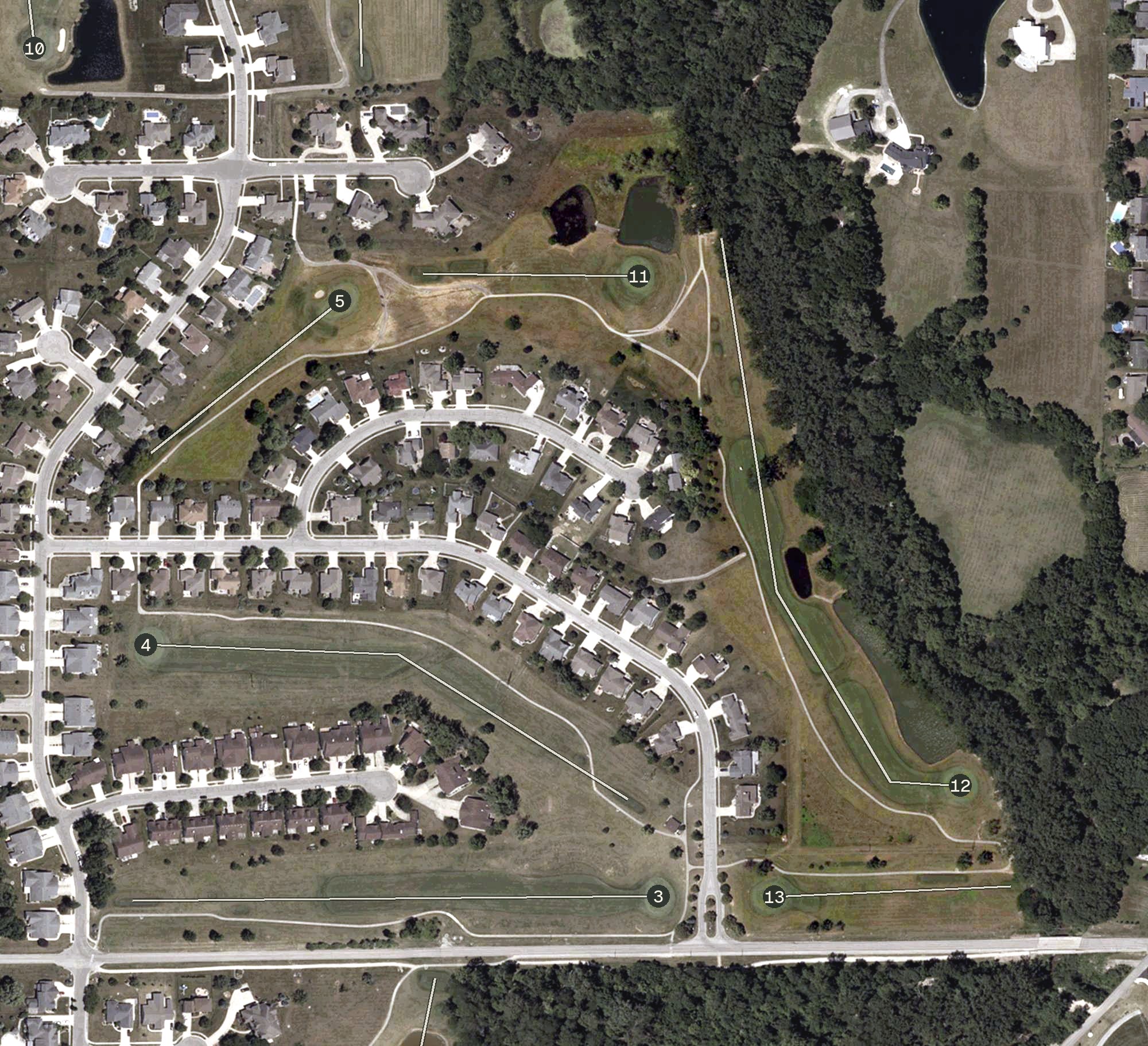 Aerial view of Cross Creek Golf Club, IN