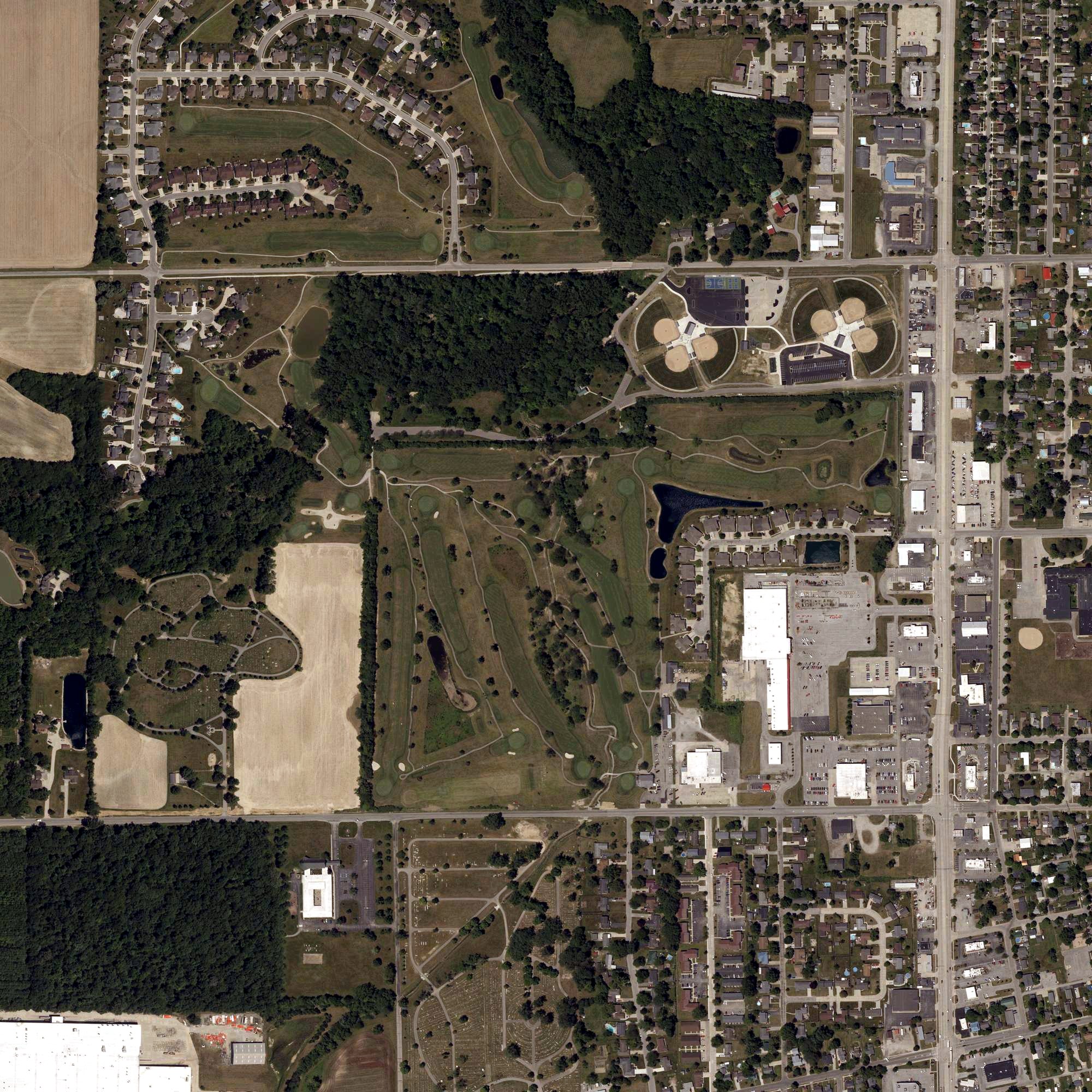 Aerial view of Cross Creek Golf Club, IN