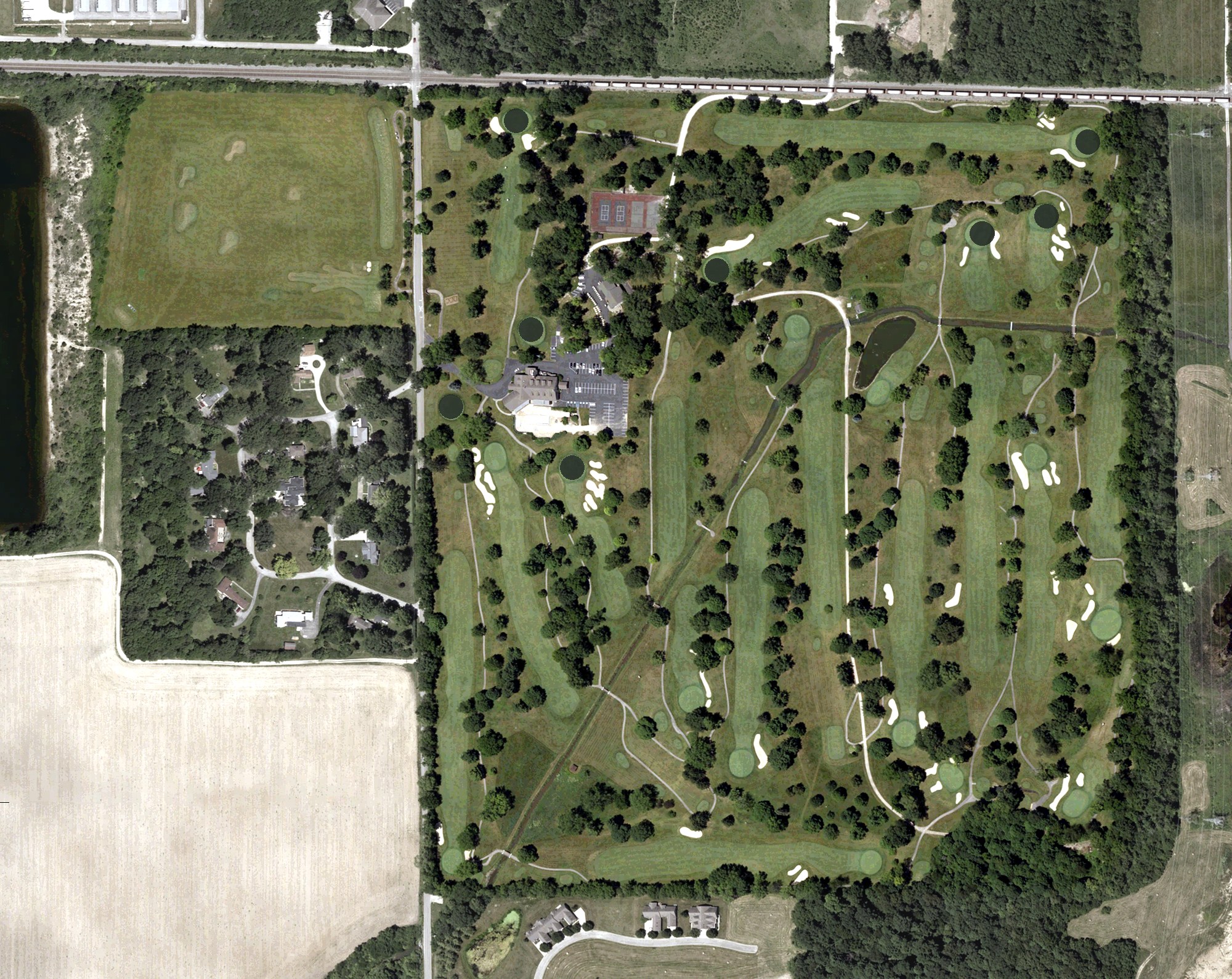 Aerial view of Delaware Country Club, IN