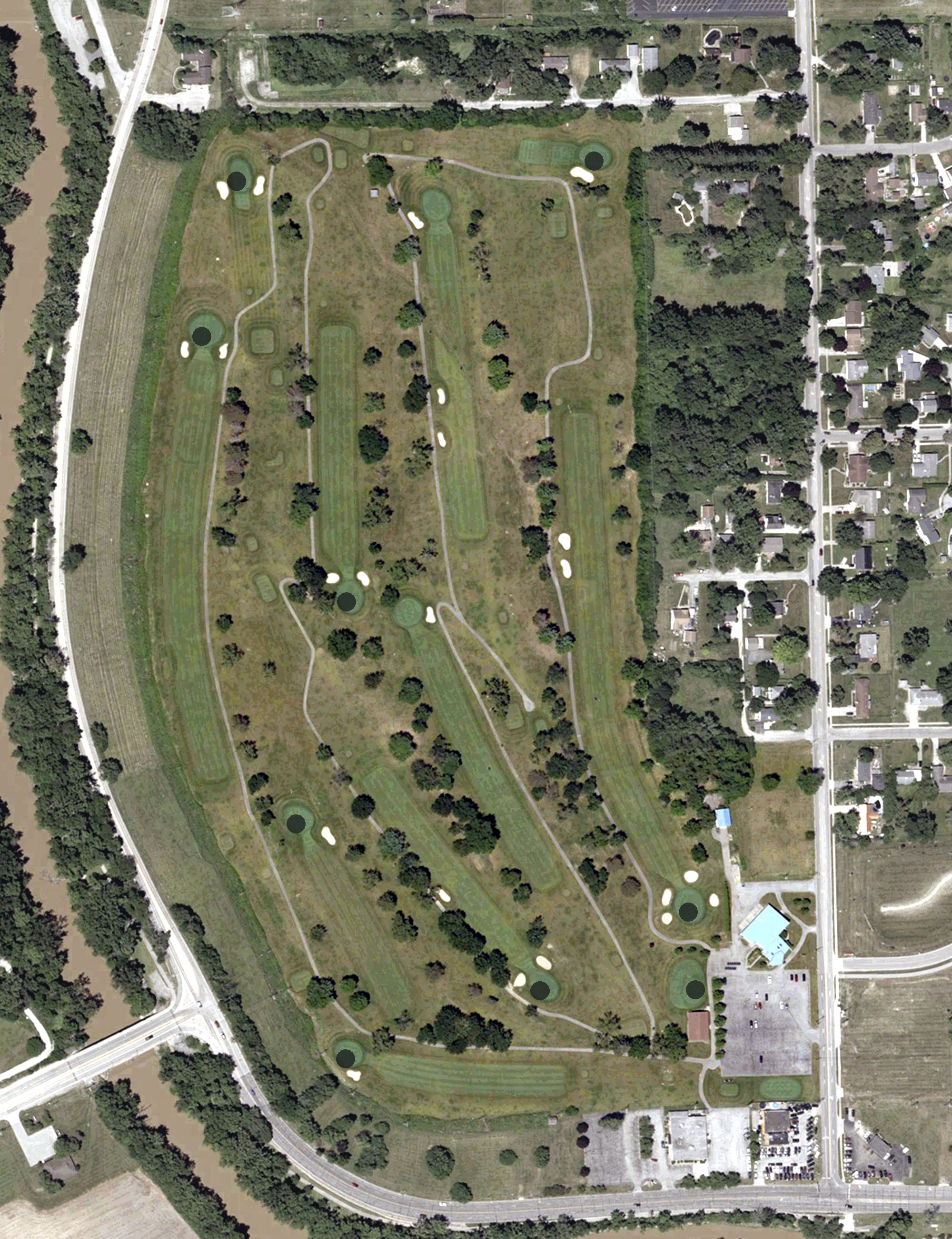 Aerial view of Donald Ross Golf Club, IN