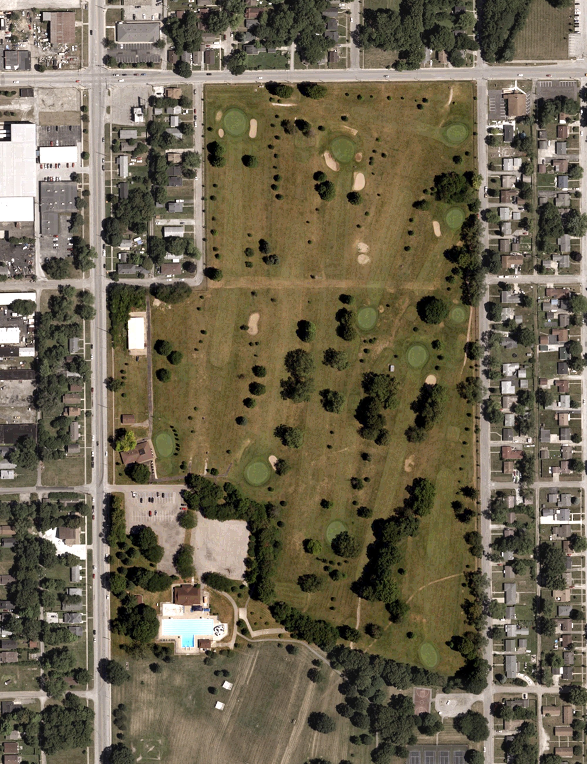 Aerial view of Douglass Golf Course, IN