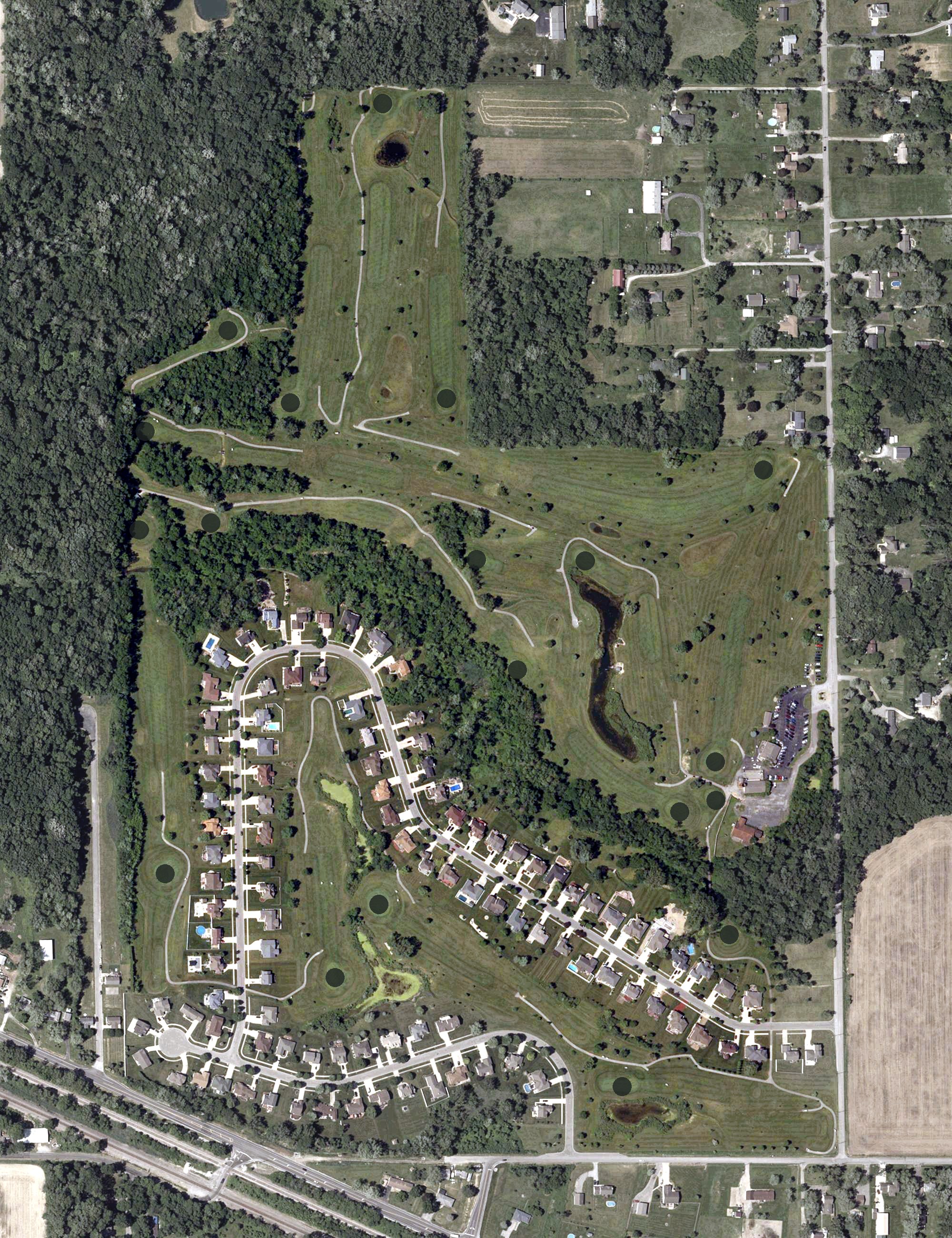 Aerial view of Duck Creek Golf Course, IN