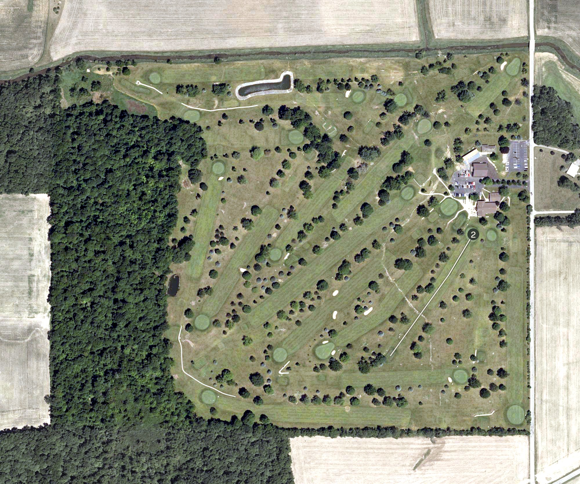 Aerial view of Eel River Golf Course, IN