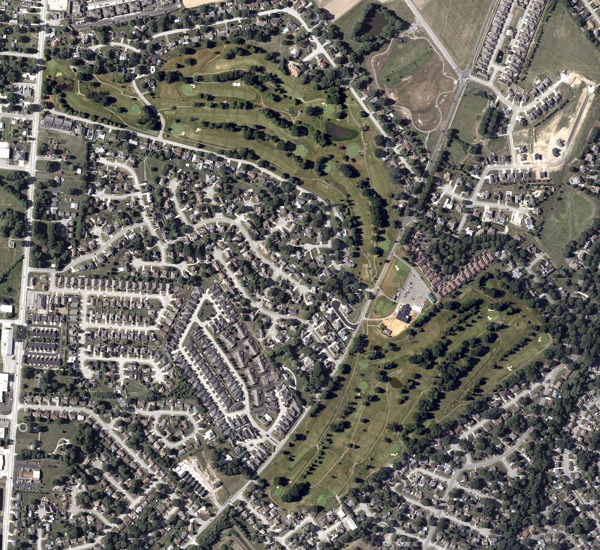 Aerial view of Elk Run Golf Club, IN