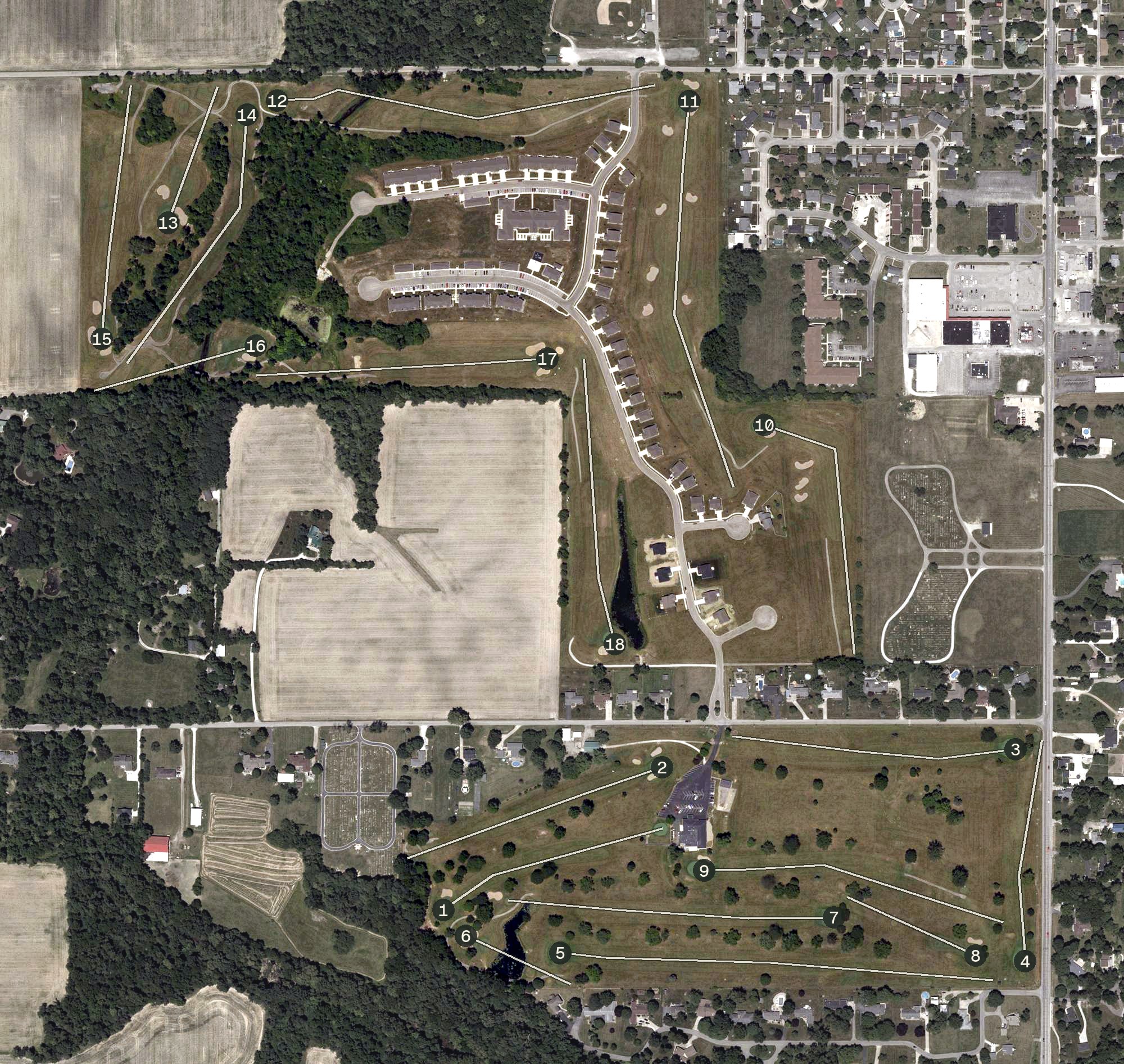 Aerial view of Elwood Golf Course, IN