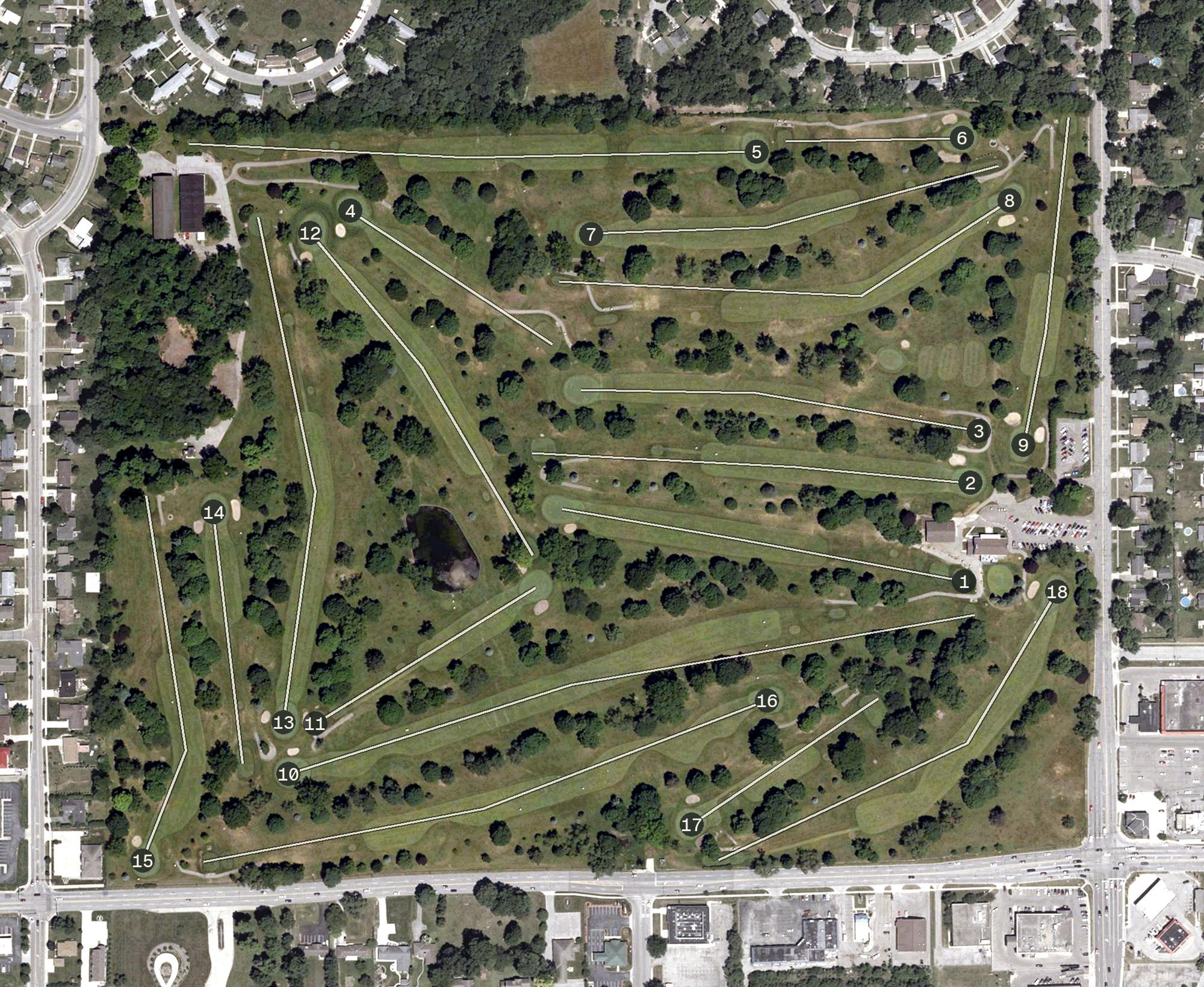 Aerial view of Erskine Golf Course, IN