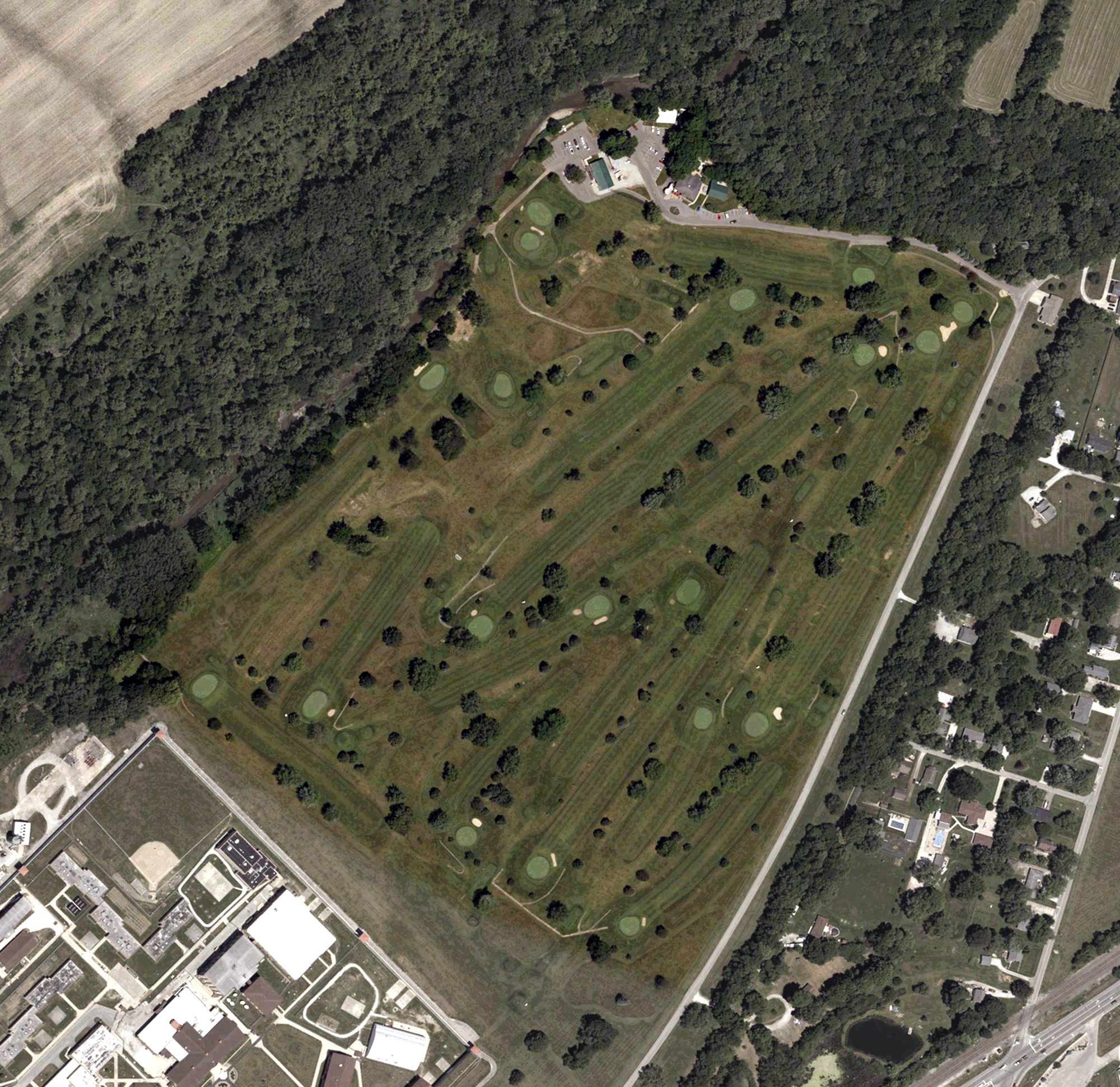 Aerial view of Fall Creek Golf Club, IN
