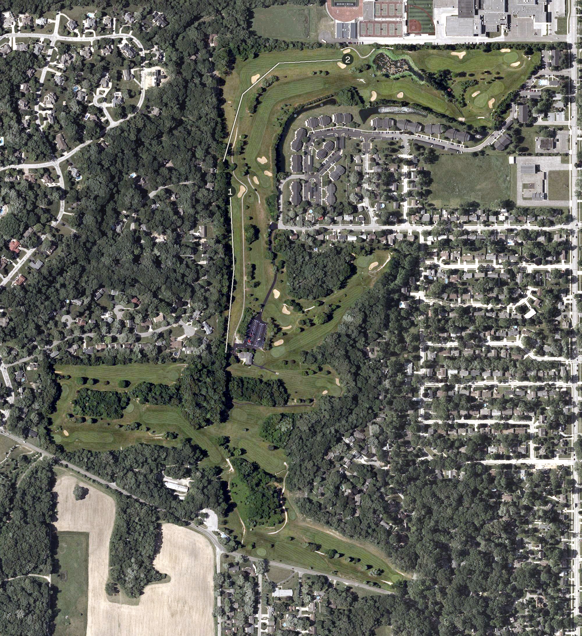 Aerial view of Forest Park Golf Course, IN