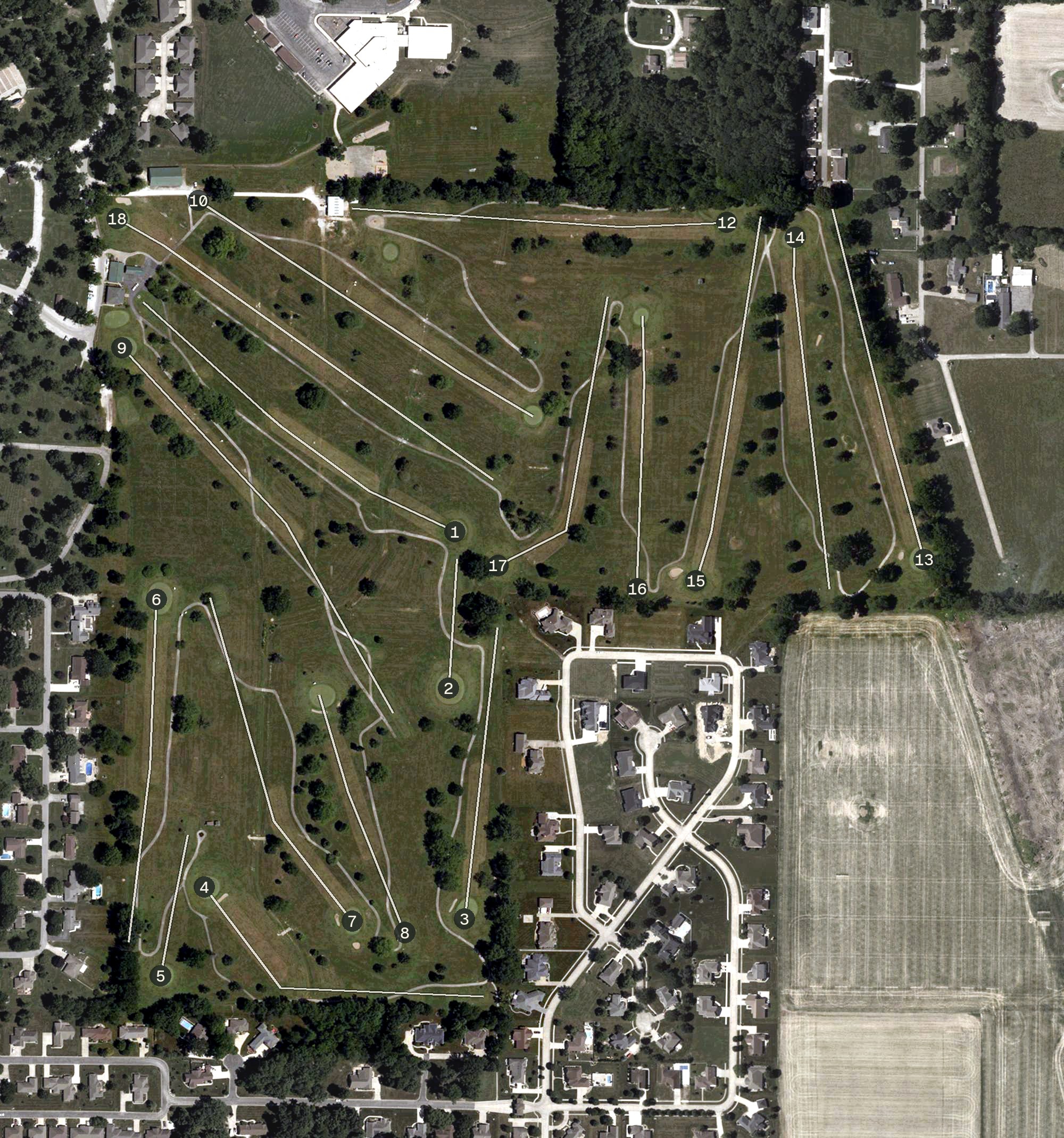 Aerial view of Forest Park Golf Course, IN