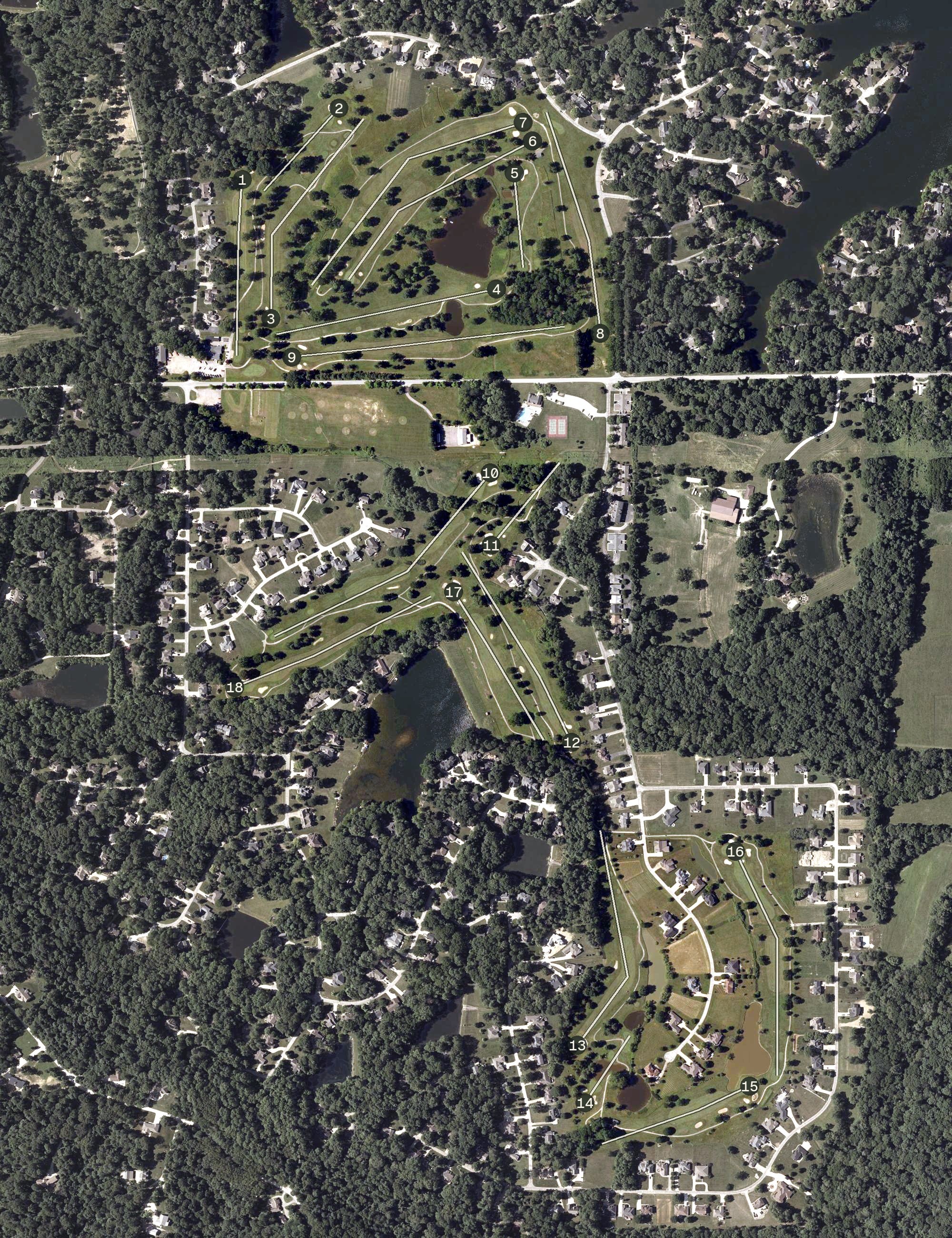 Aerial view of Foxcliff Golf Club, IN