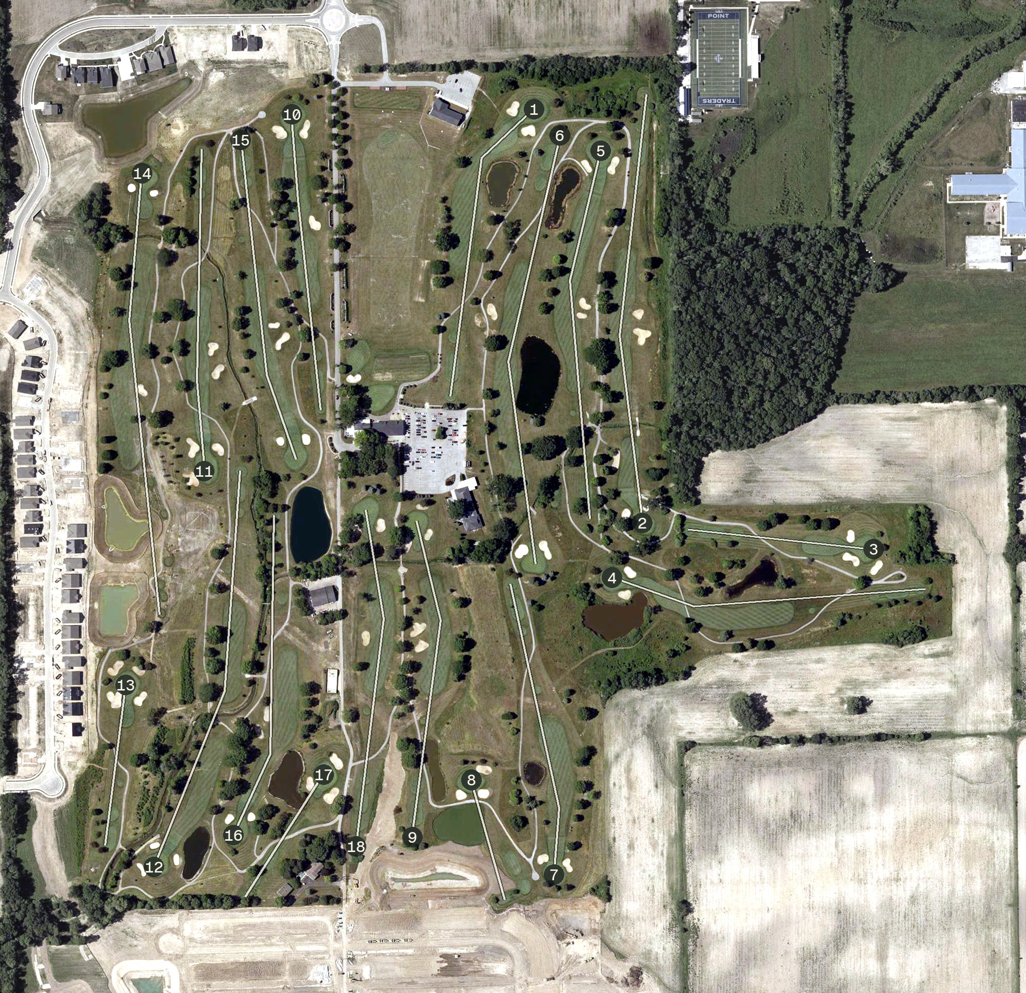 Aerial view of Golf Club of Indiana, IN