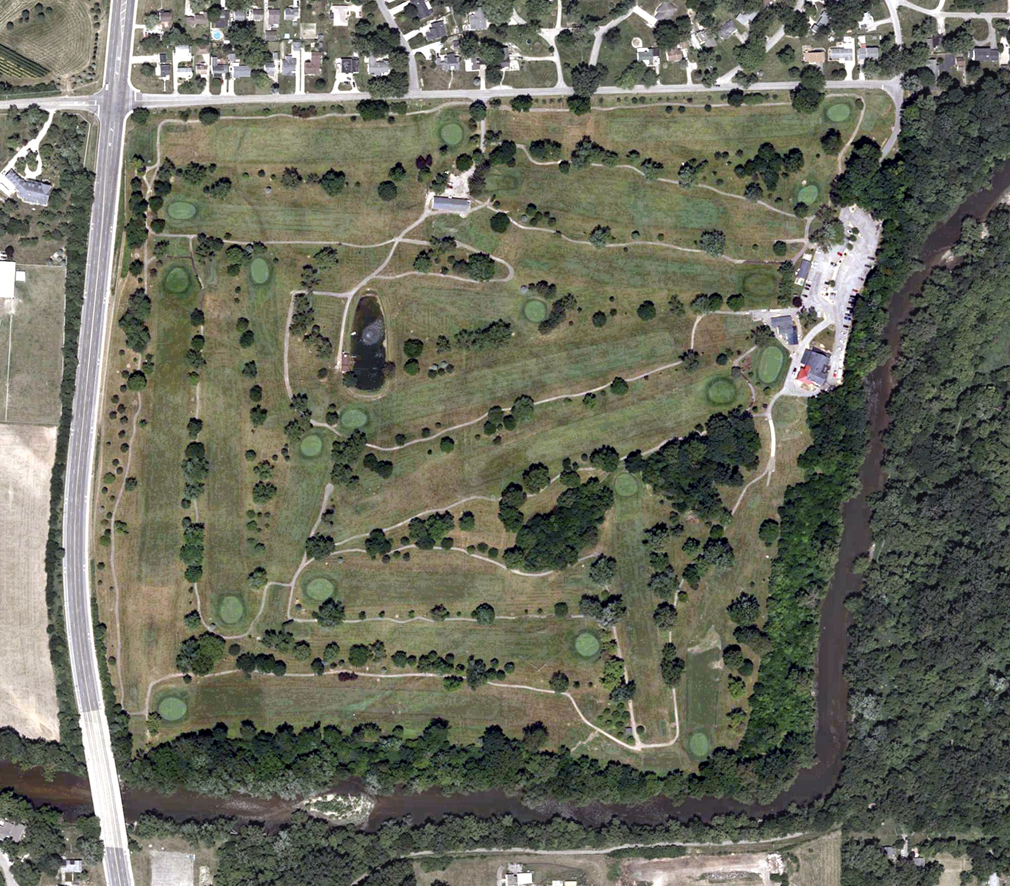 Aerial view of Grandview Golf Course, IN