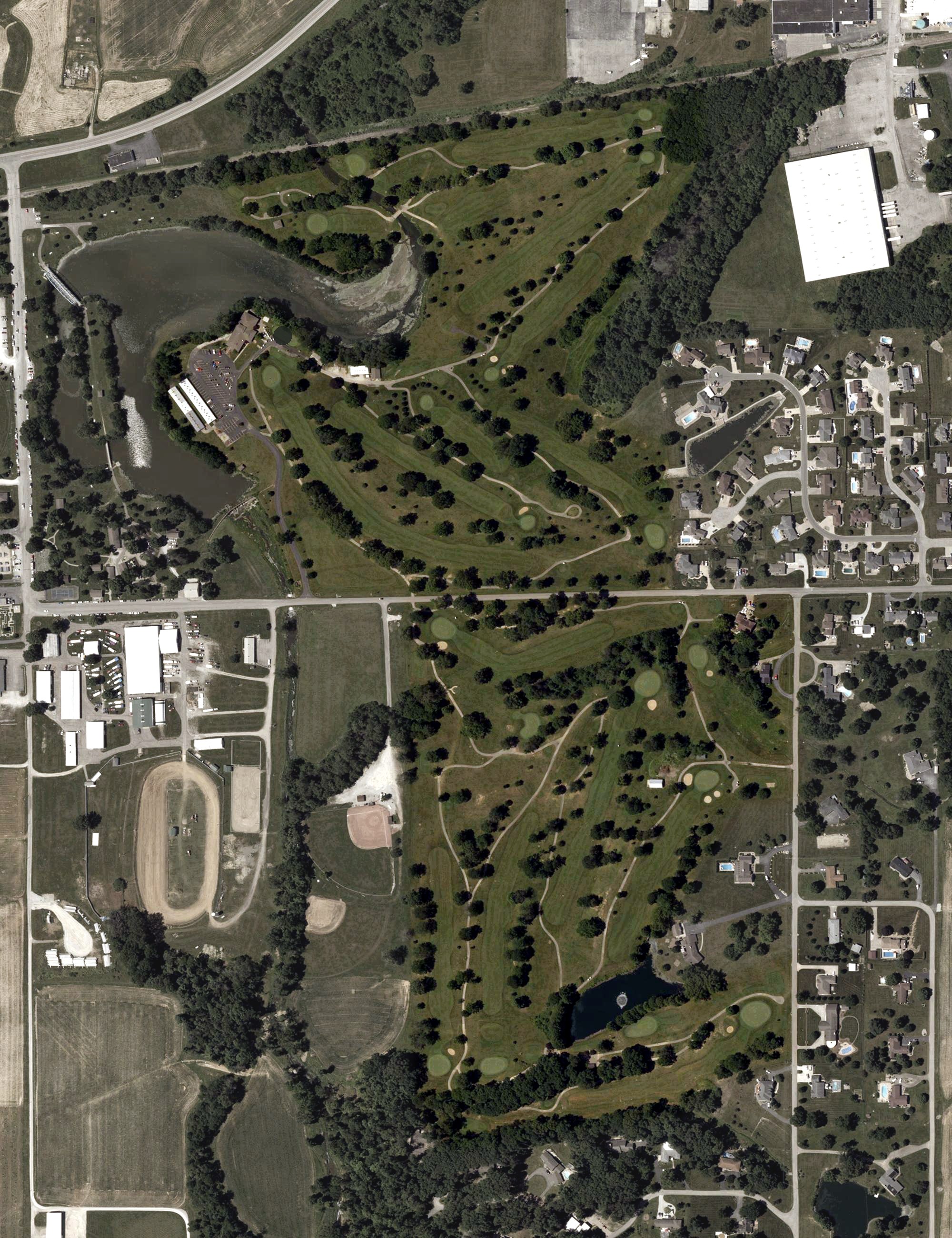 Aerial view of Greensburg Country Club, IN