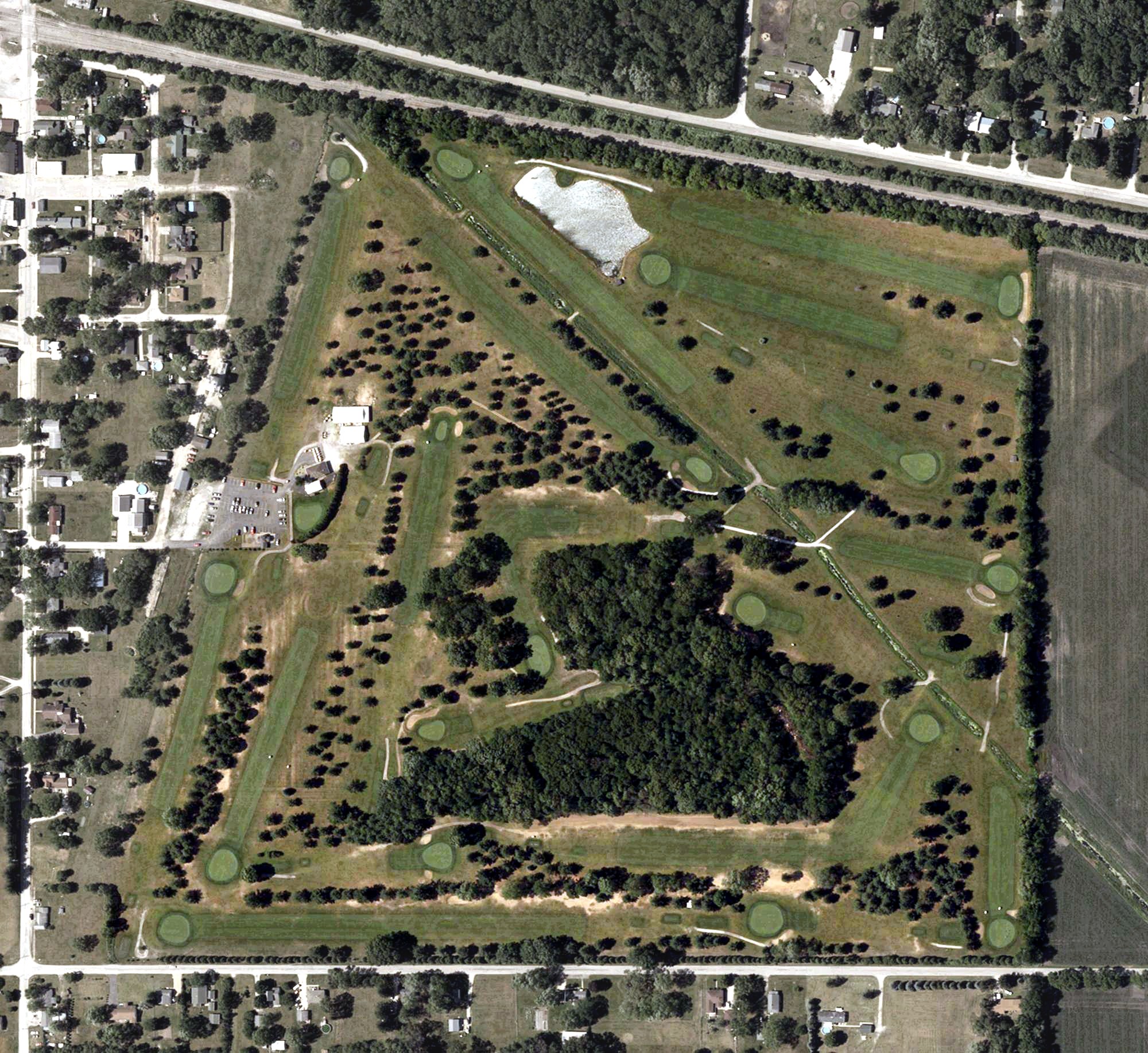 Aerial view of Hamlet Golf Course, IN