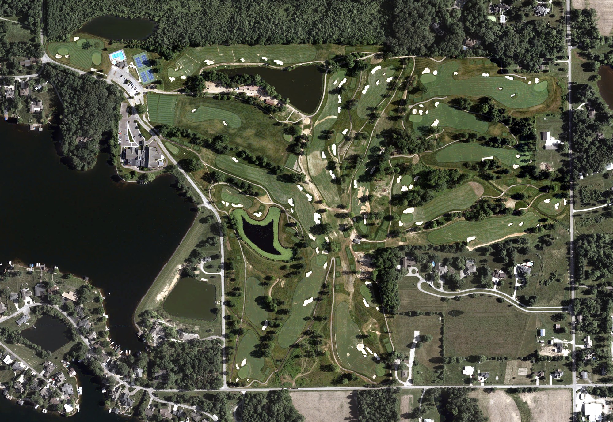 Aerial view of Harrison Lake Country Club, IN