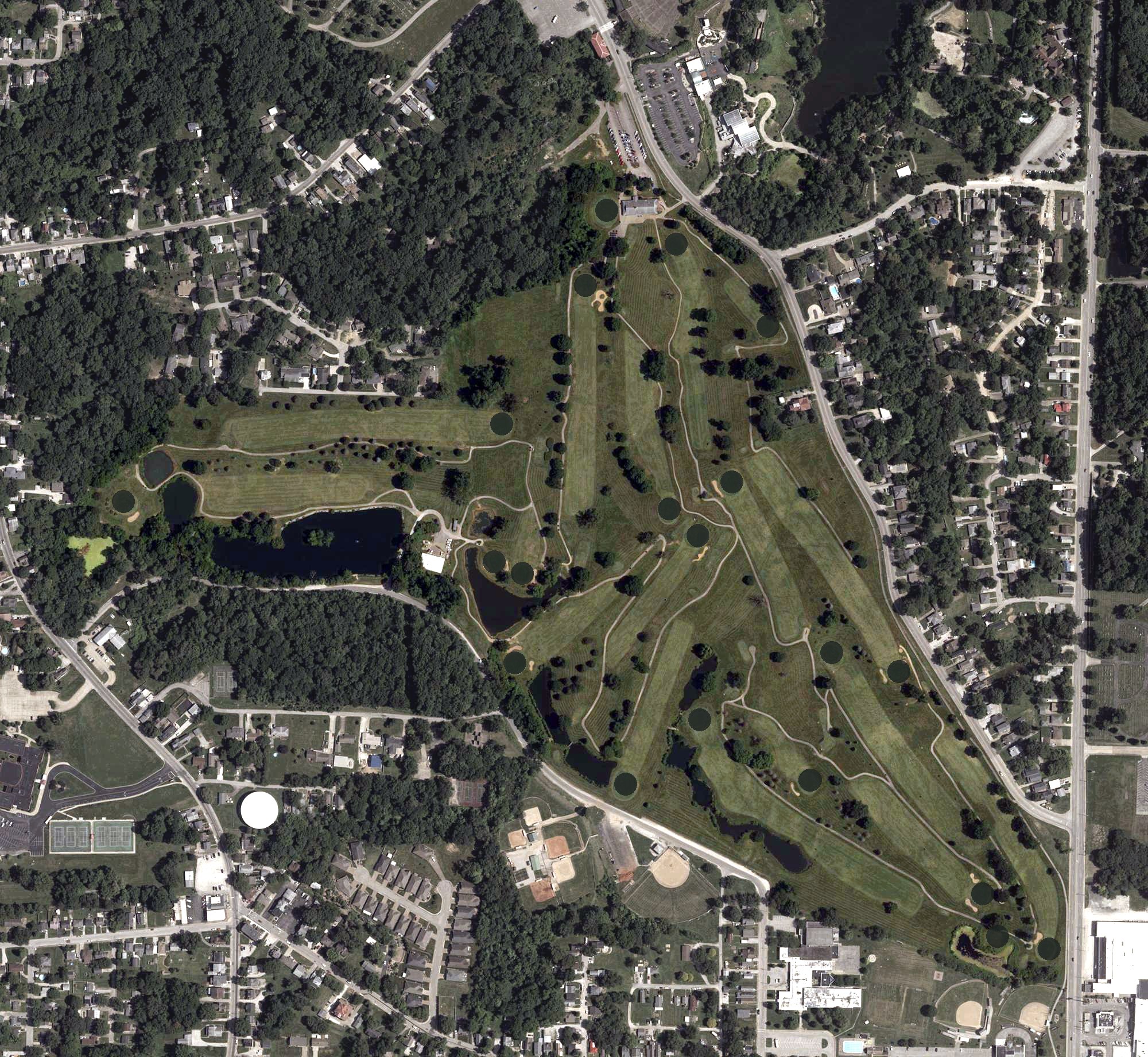 Aerial view of Helfrich Golf Course, IN