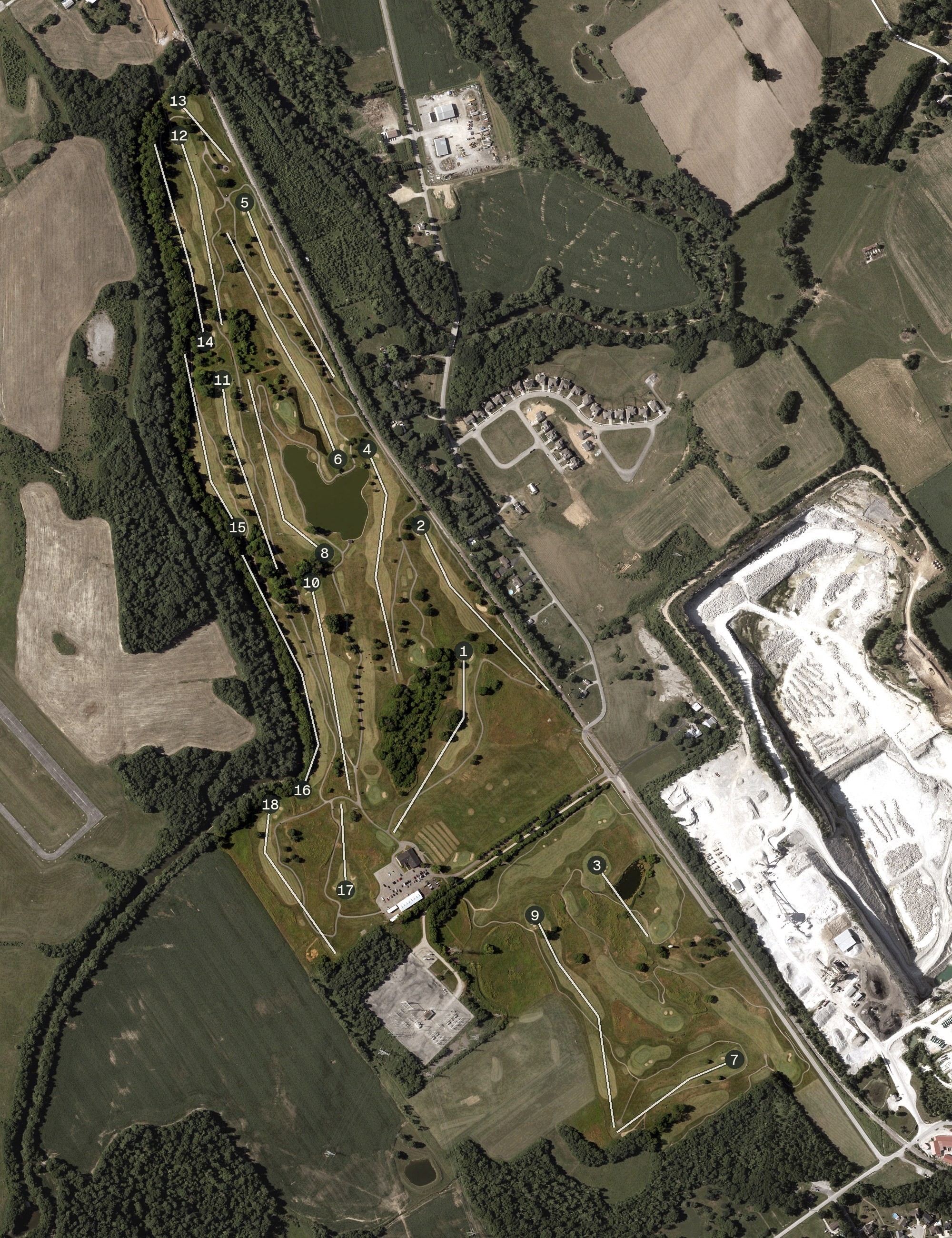 Aerial view of Hidden Creek Golf Club, IN
