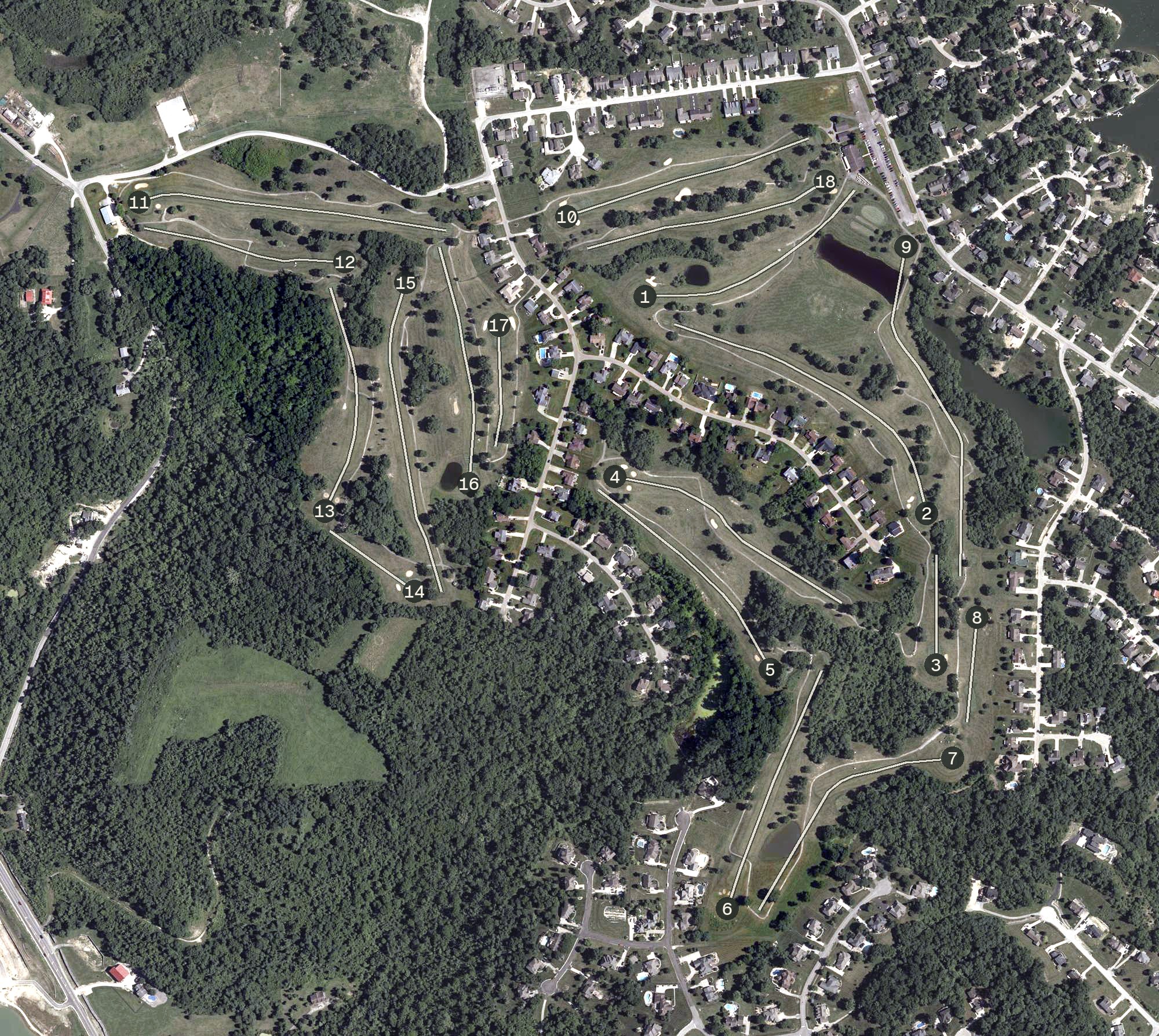 Aerial view of Hidden Valley Golf Club, IN