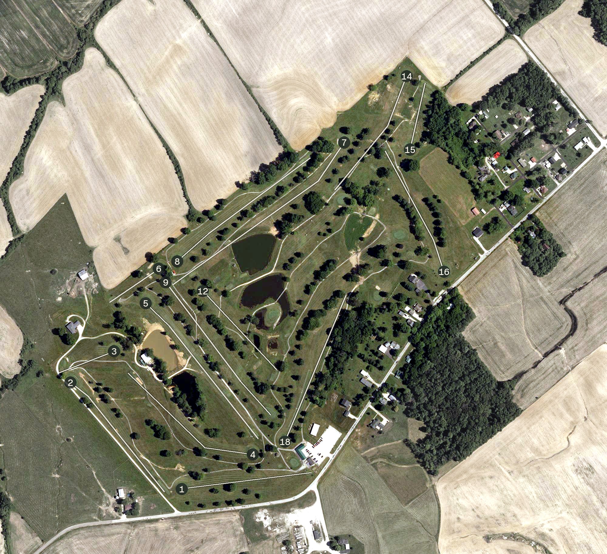Aerial view of High Pointe Golf Course, IN