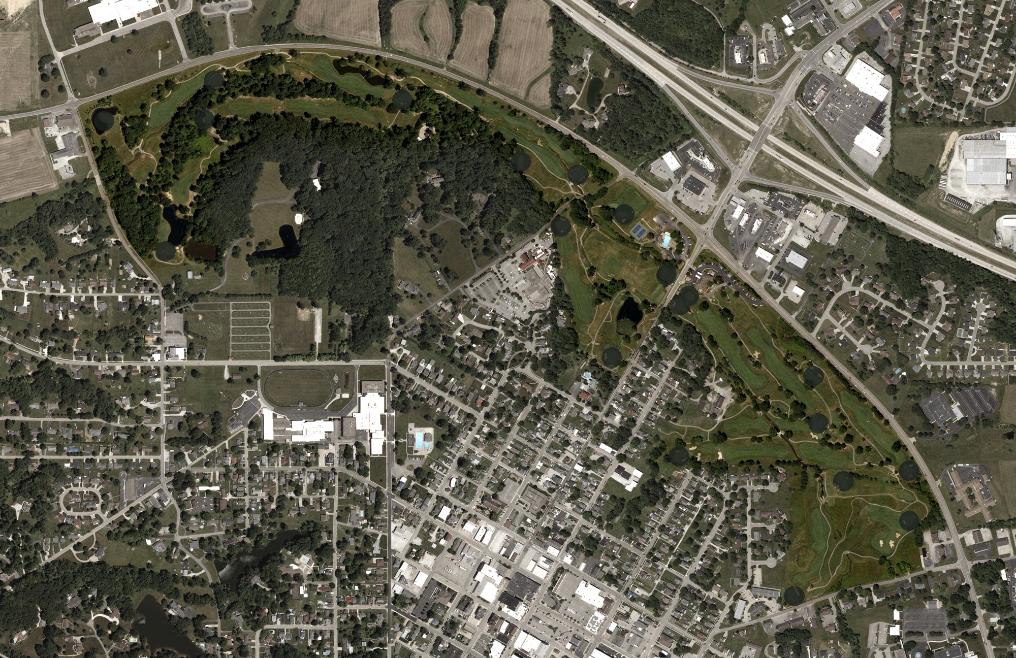 Aerial view of Hillcrest Golf & Country Club, IN