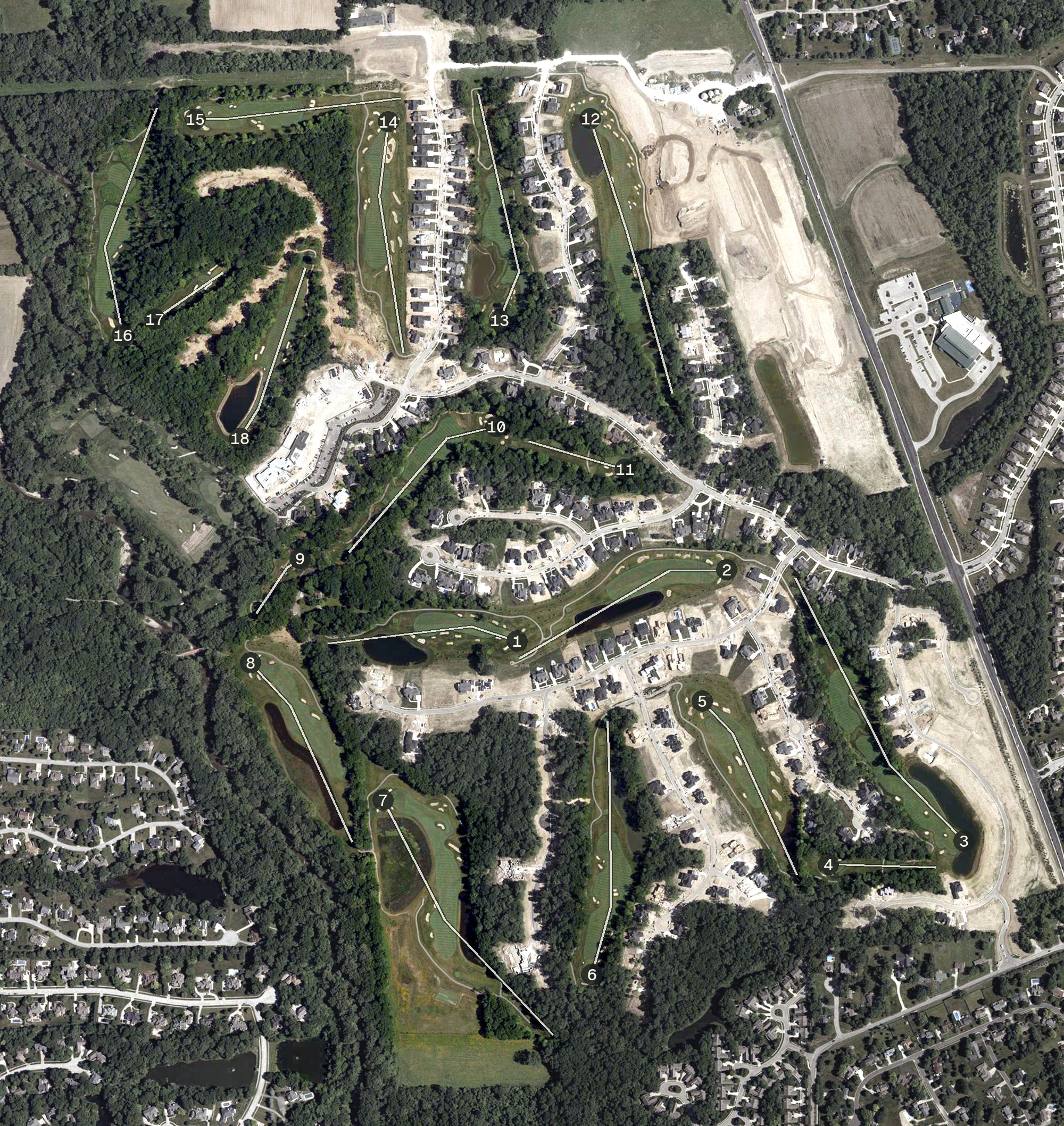 Aerial view of Holliday Farms, IN