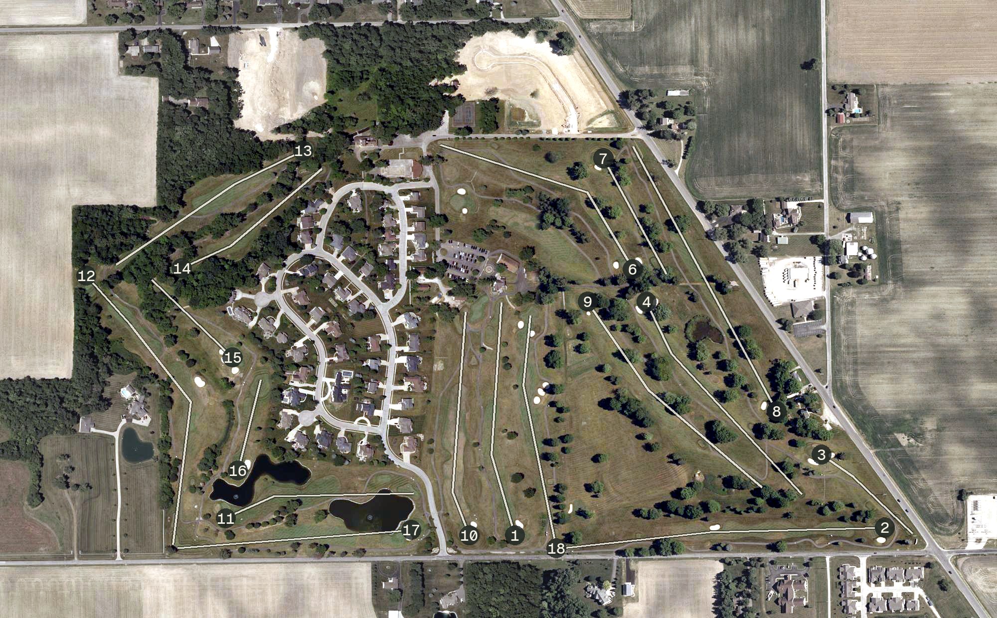 Aerial view of Honeywell Golf Course, IN
