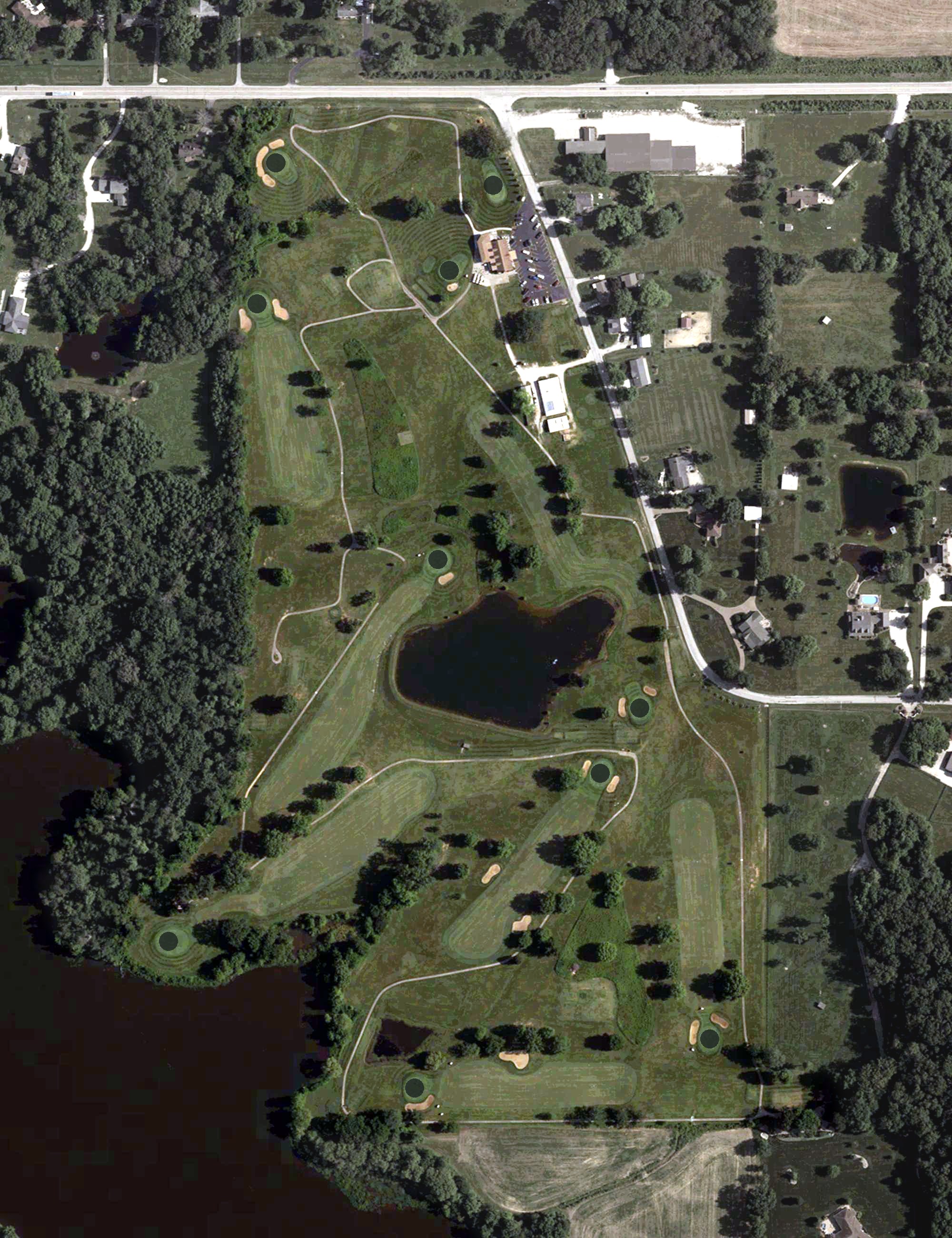 Aerial view of Huntingburg Country Club, IN