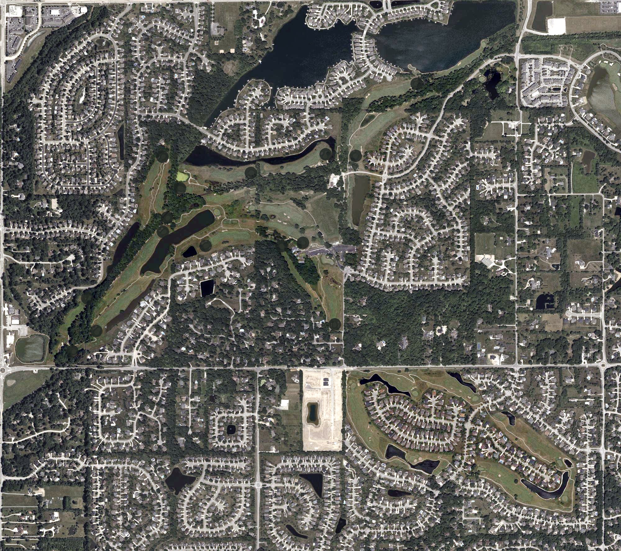Aerial view of Ironwood Golf Club, IN