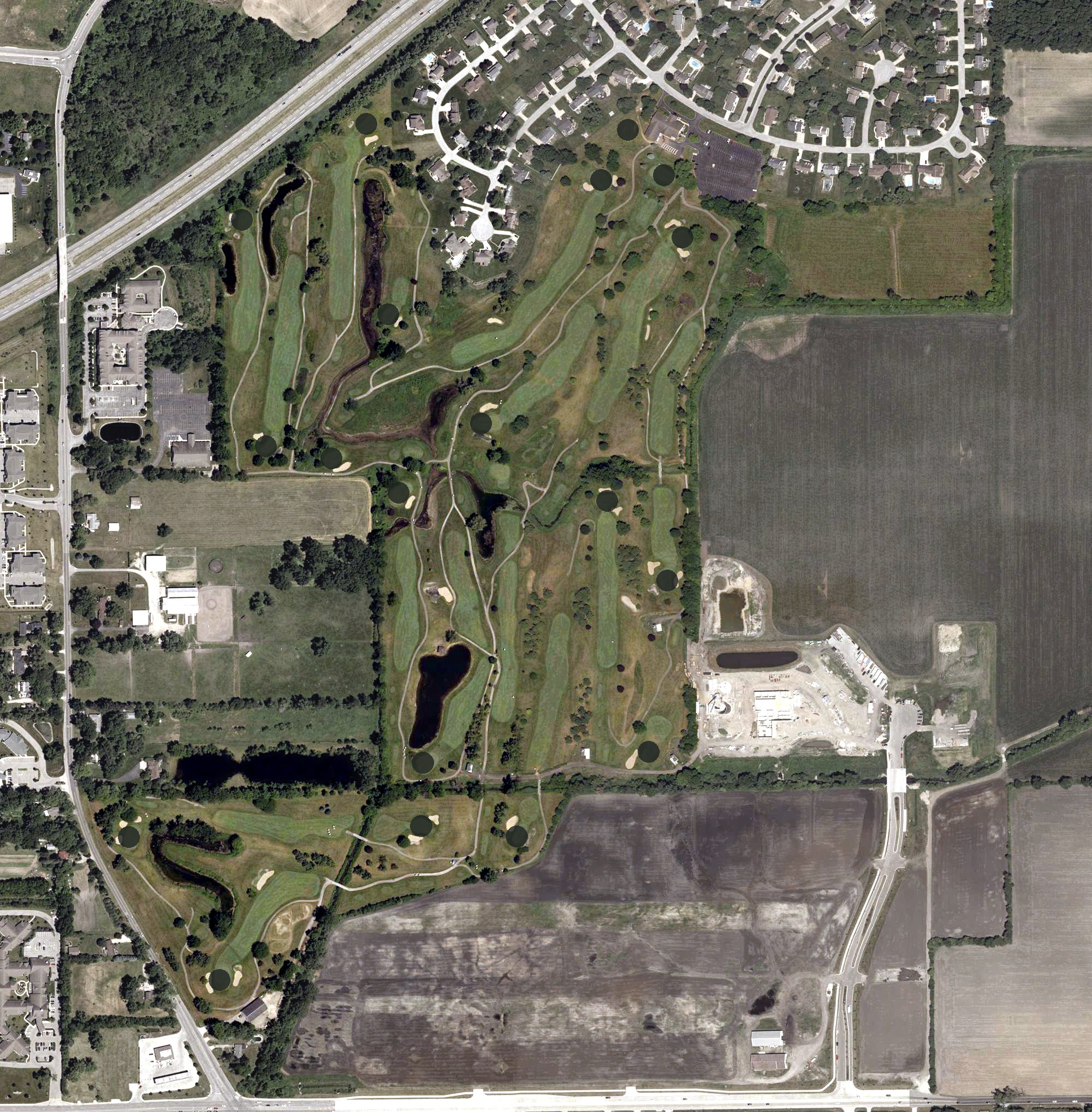 Aerial view of Juday Creek Golf Course, IN