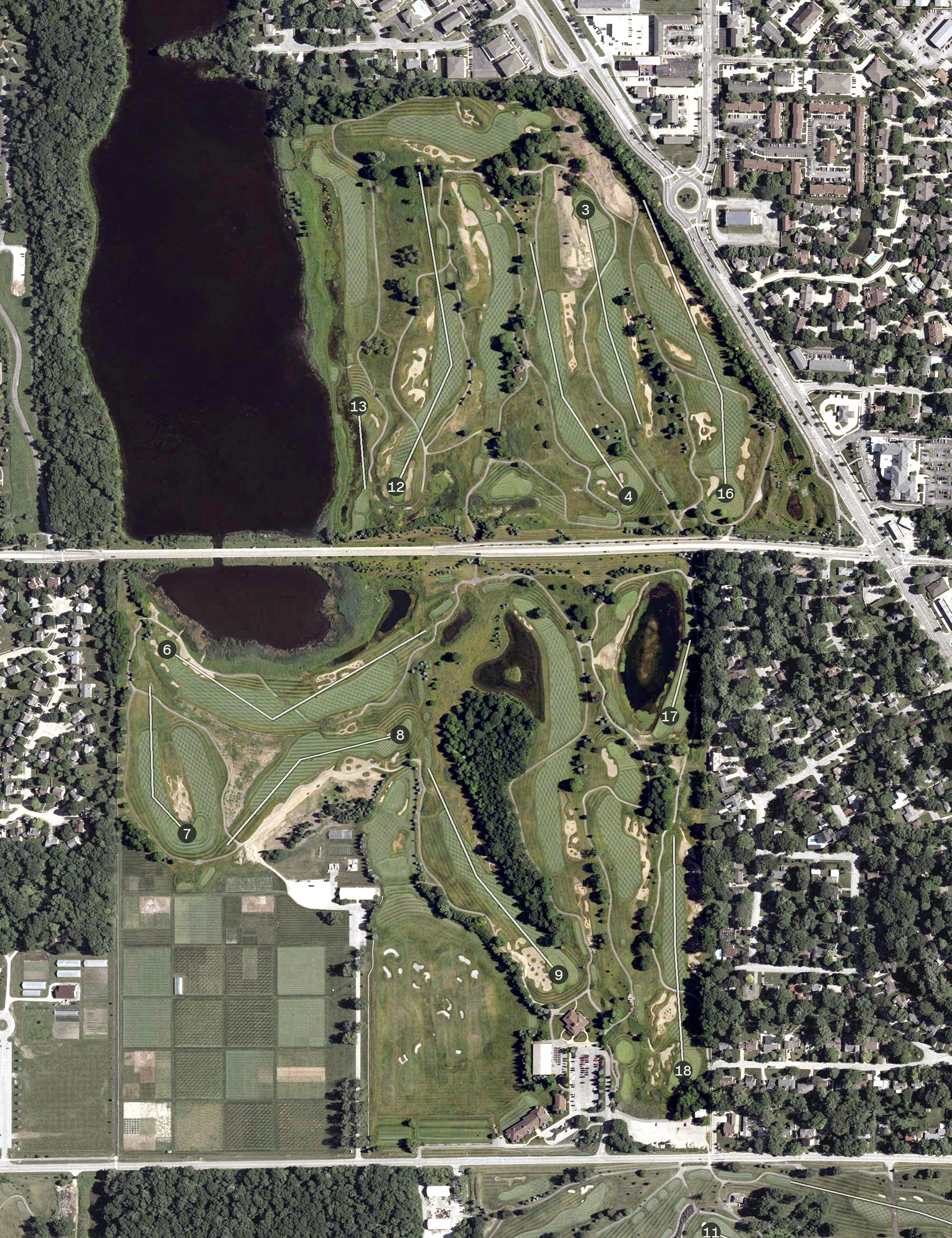 Aerial view of Kampen Golf Course, IN