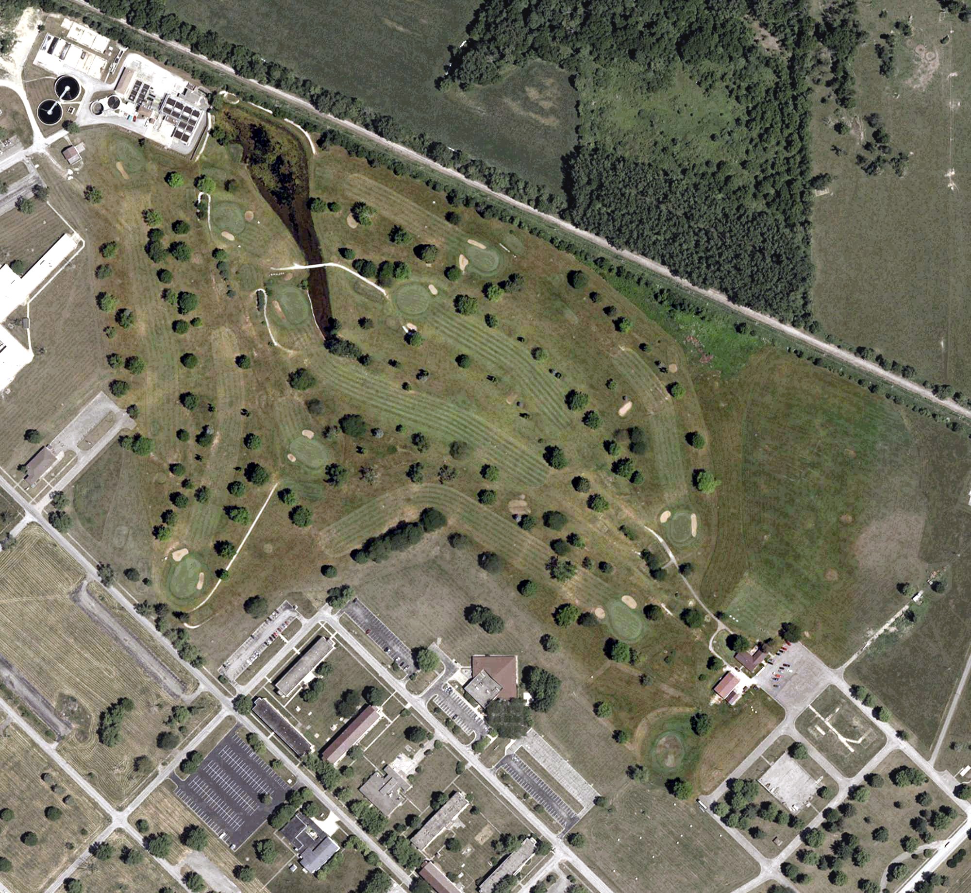Aerial view of Leaning Tree Golf Course, IN