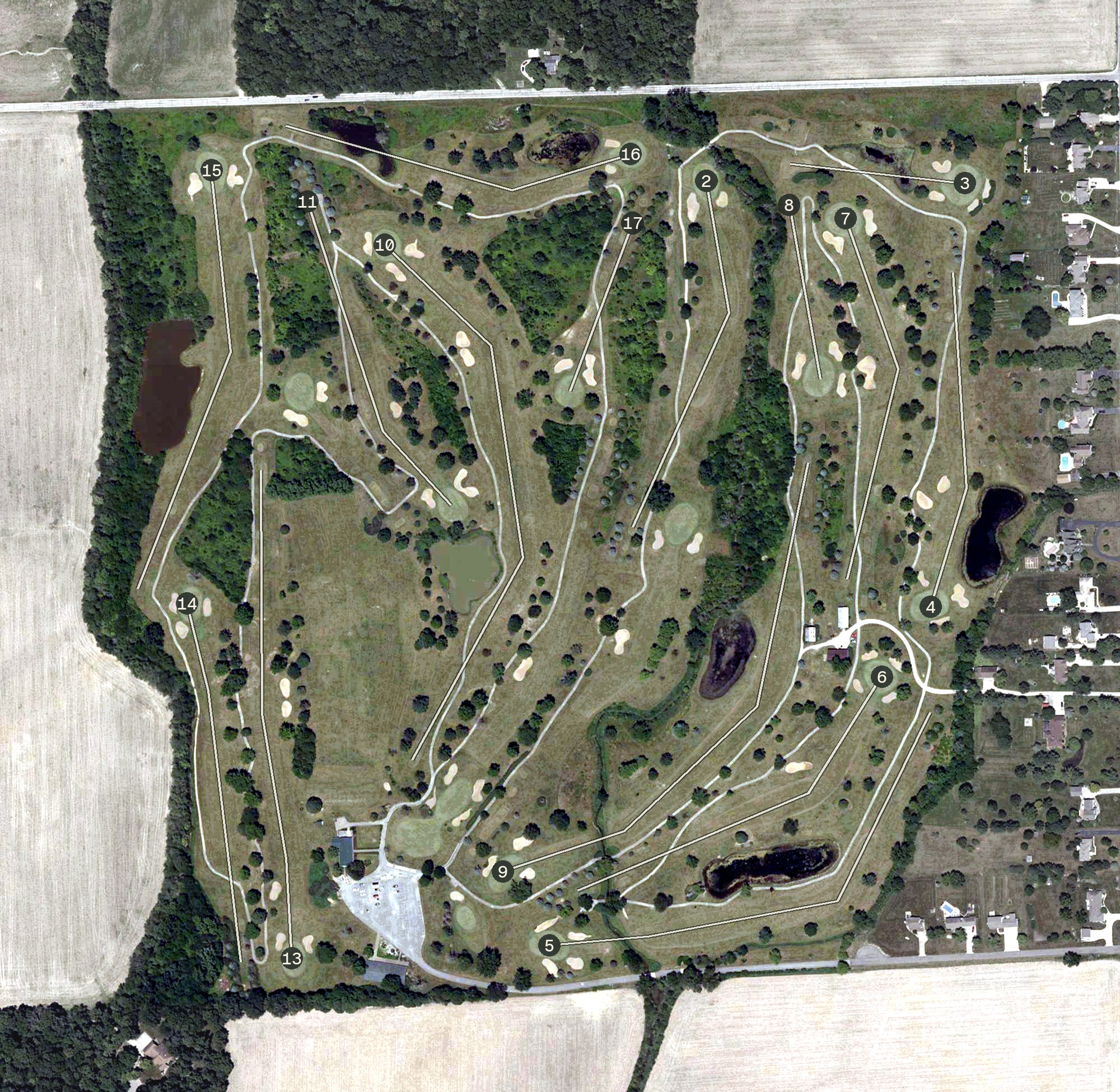 Aerial view of Links Golf Club, IN