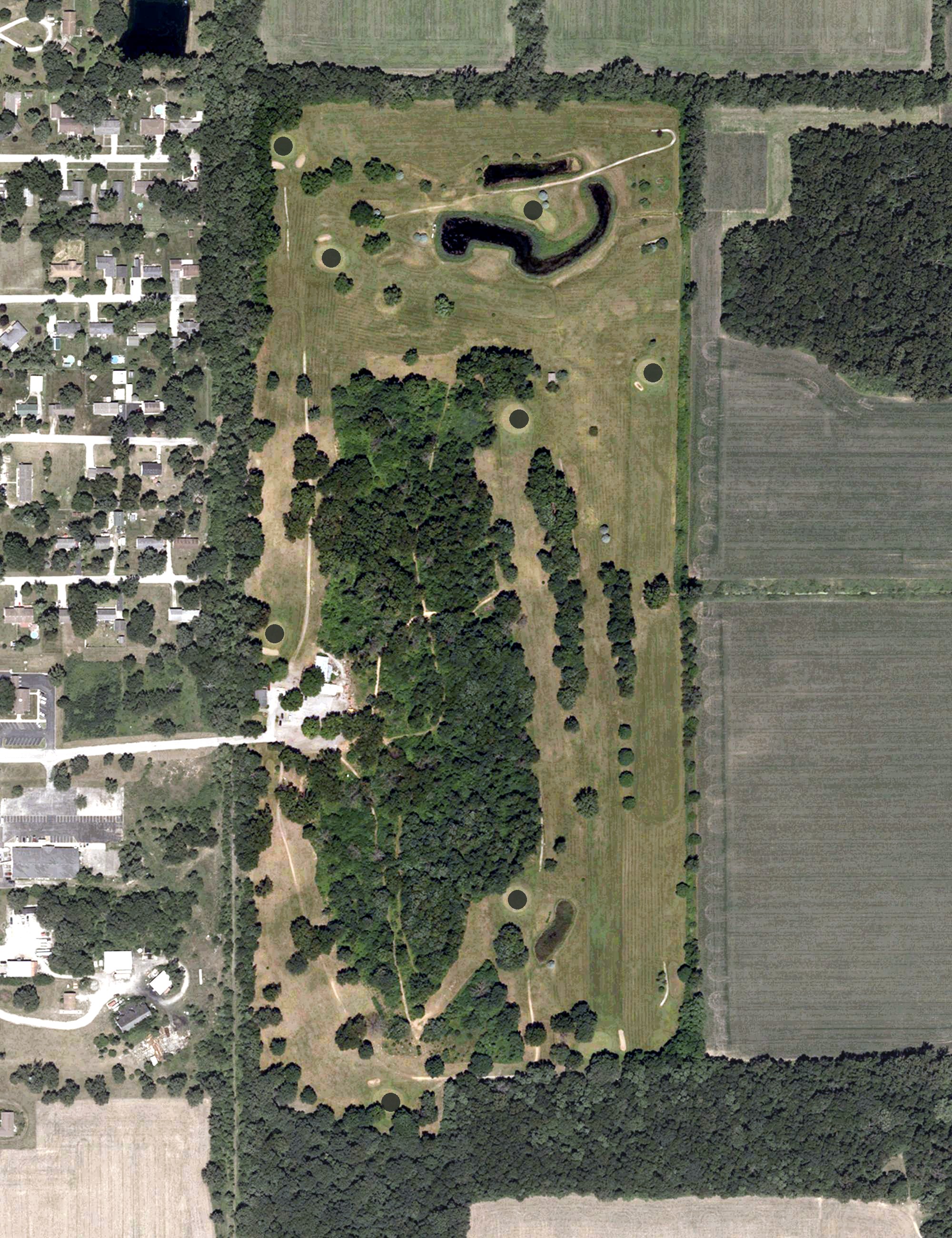 Aerial view of Lu Gene Links Country Club, IN