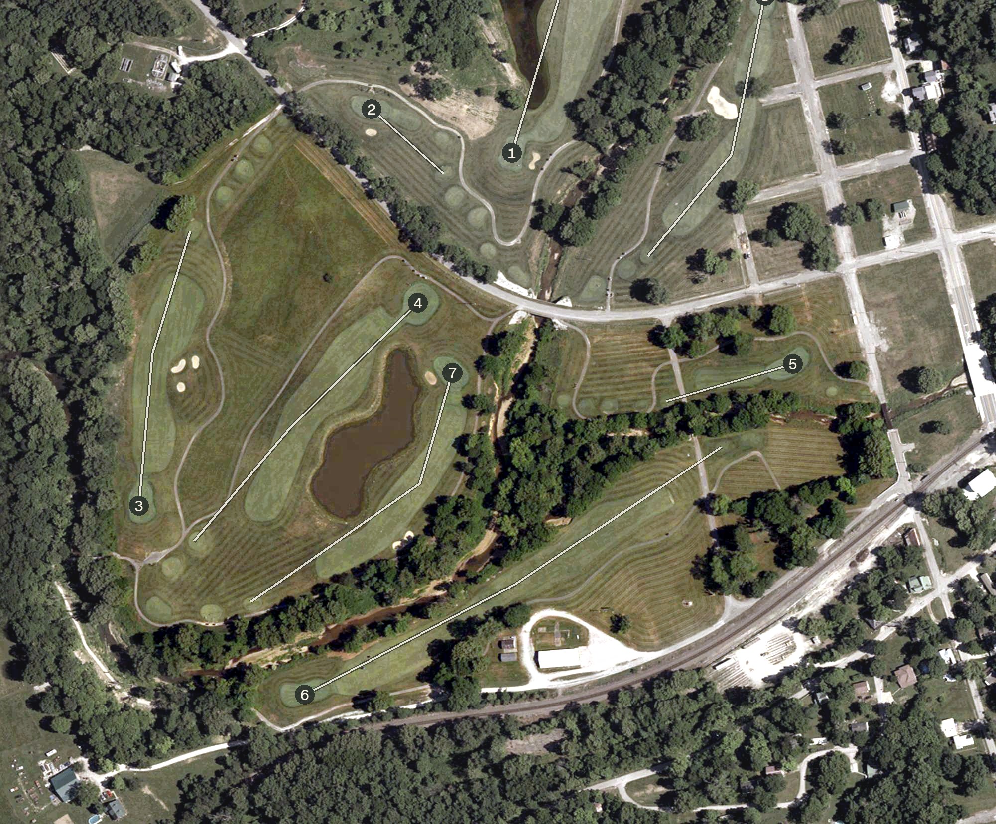 Aerial view of Lucas Oil Golf Course, IN
