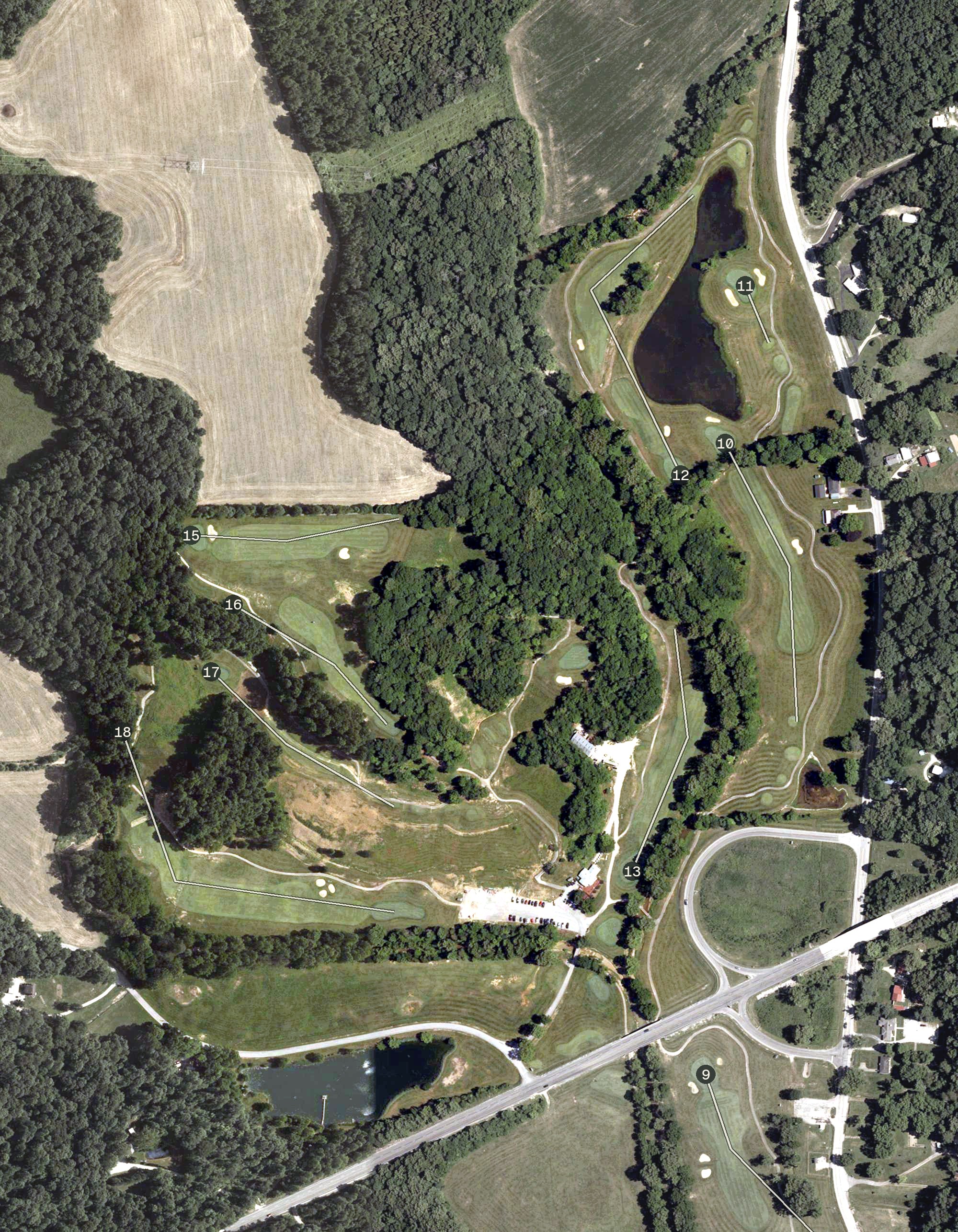 Aerial view of Lucas Oil Golf Course, IN