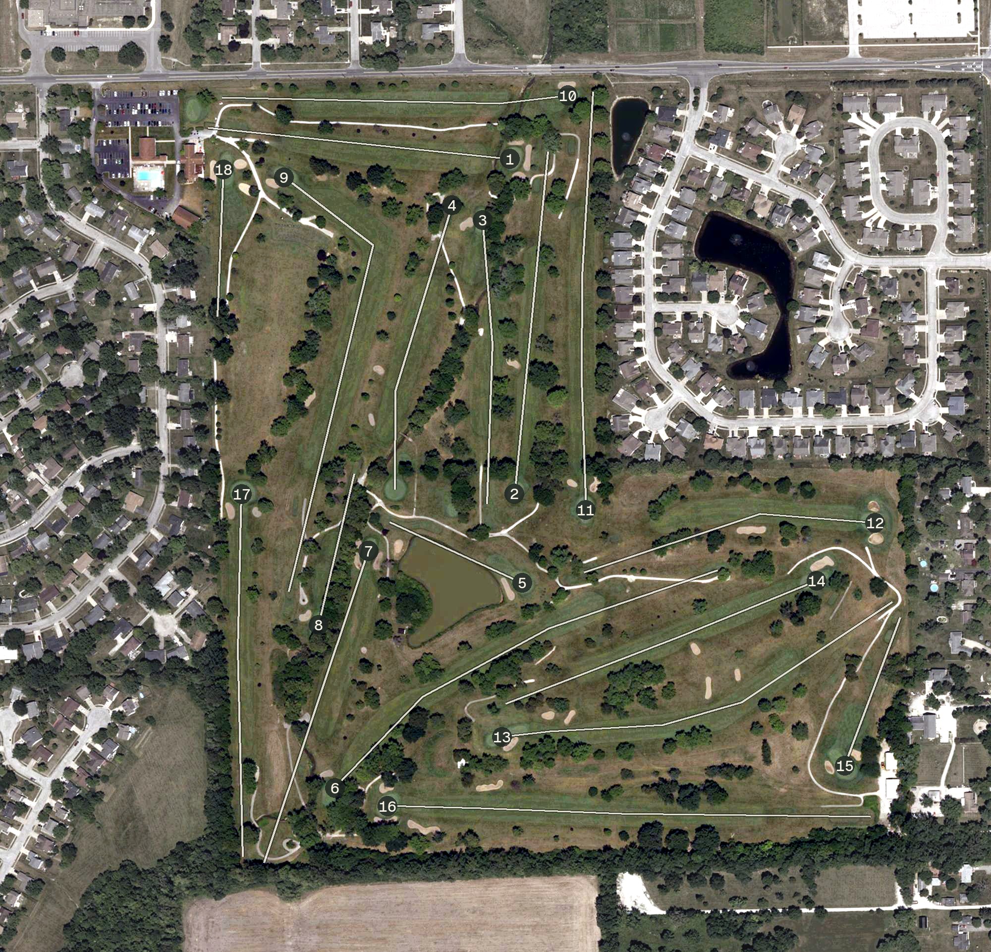 Aerial view of Maple Creek Golf and Country Club, IN