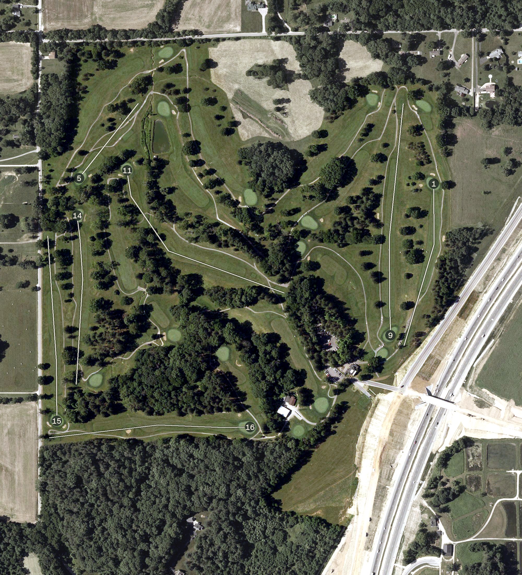 Aerial view of Martinsville Golf Club, IN