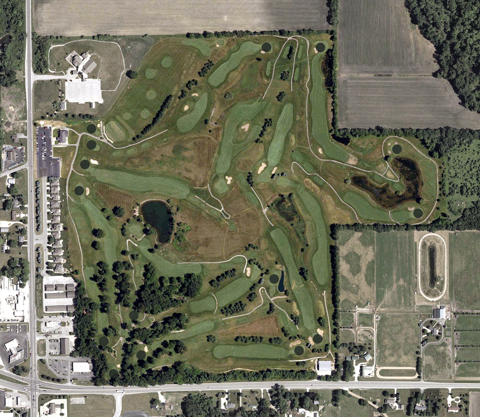Aerial view of Meadow Valley Golf Club, IN