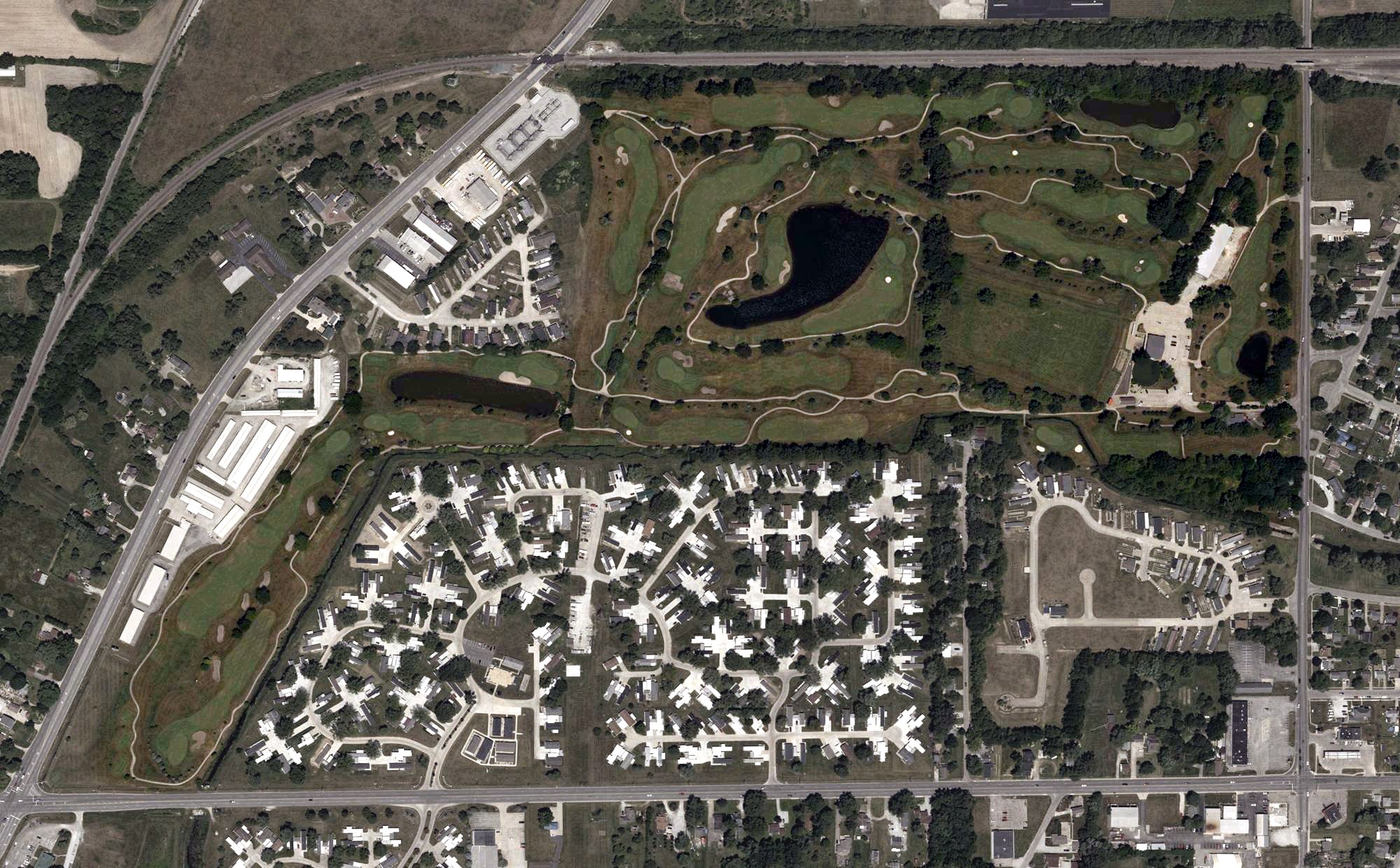 Aerial view of Meadowbrook Golf Course, IN