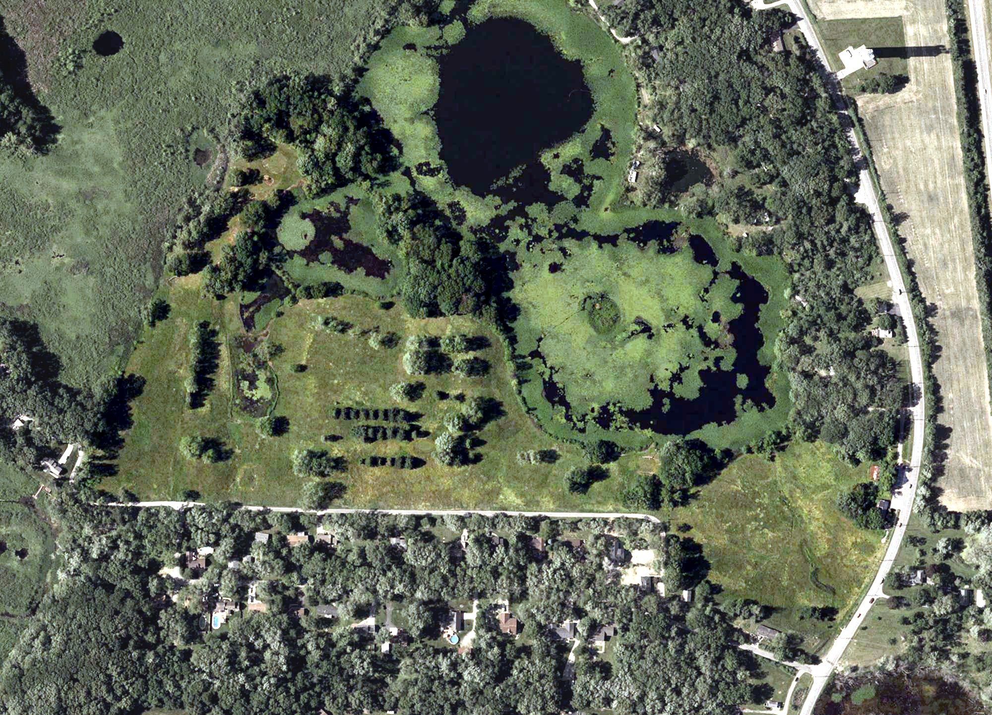 Aerial view of Mink Lake Golf Course, IN