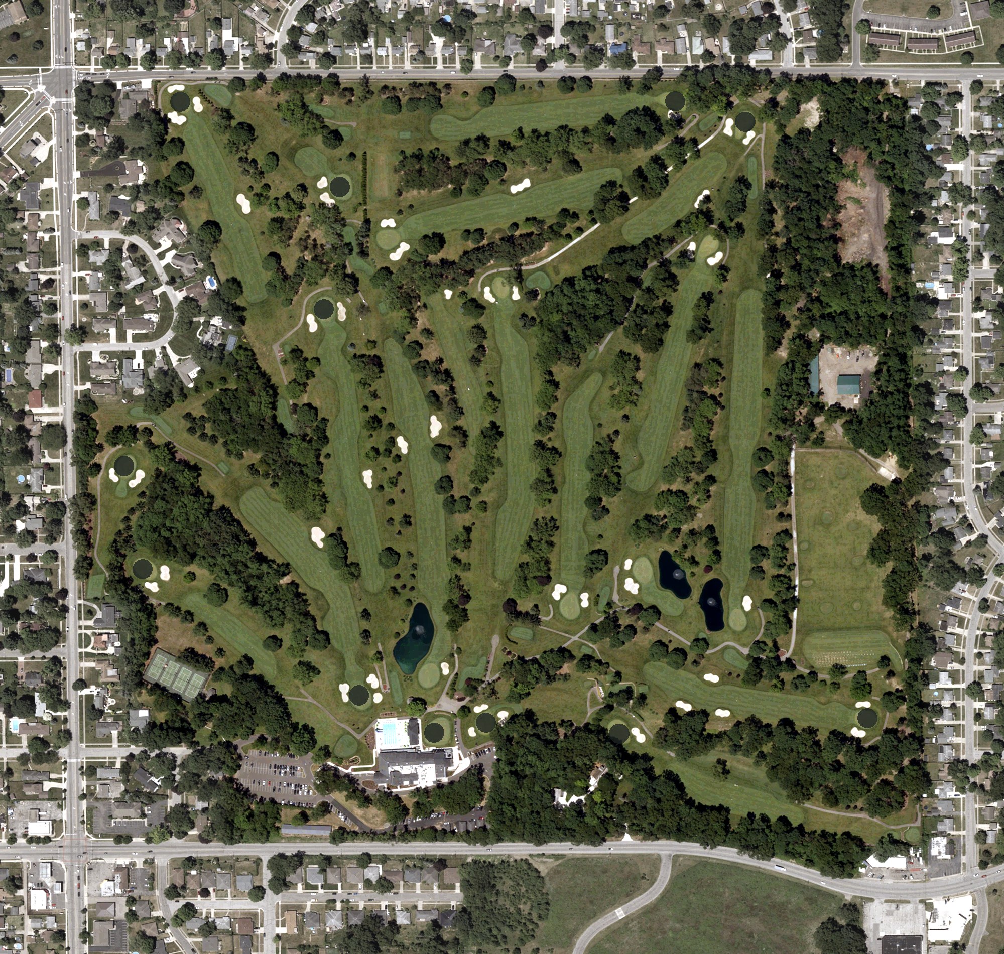 Aerial view of Morris Park Country Club, IN
