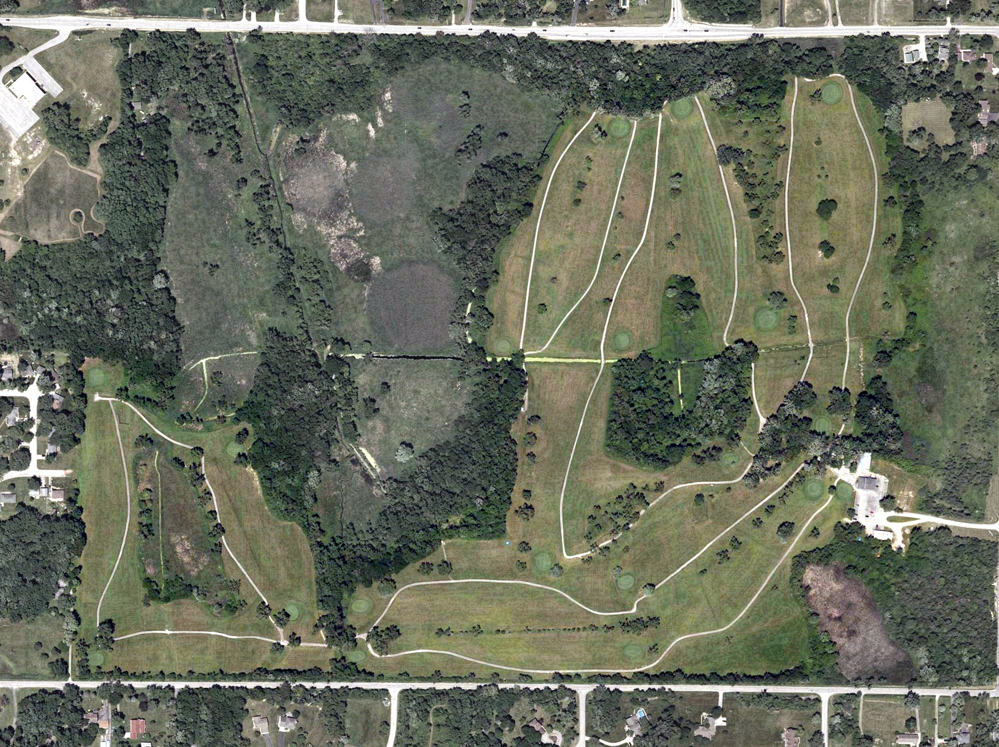 Aerial view of Oak Knoll Golf Course, IN