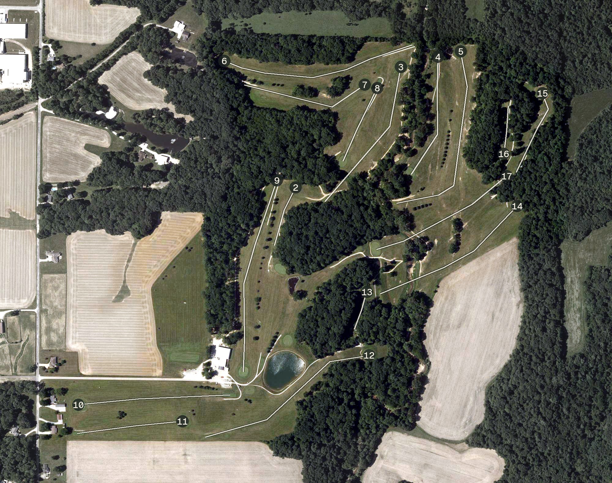 Aerial view of Oak Ridge Golf Course, IN