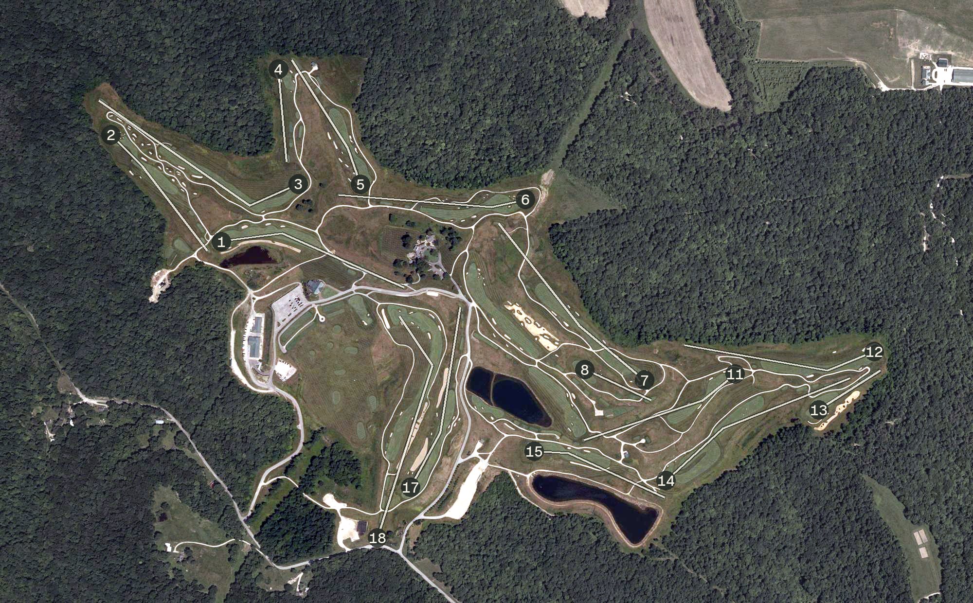 Aerial view of Pete Dye Course, IN