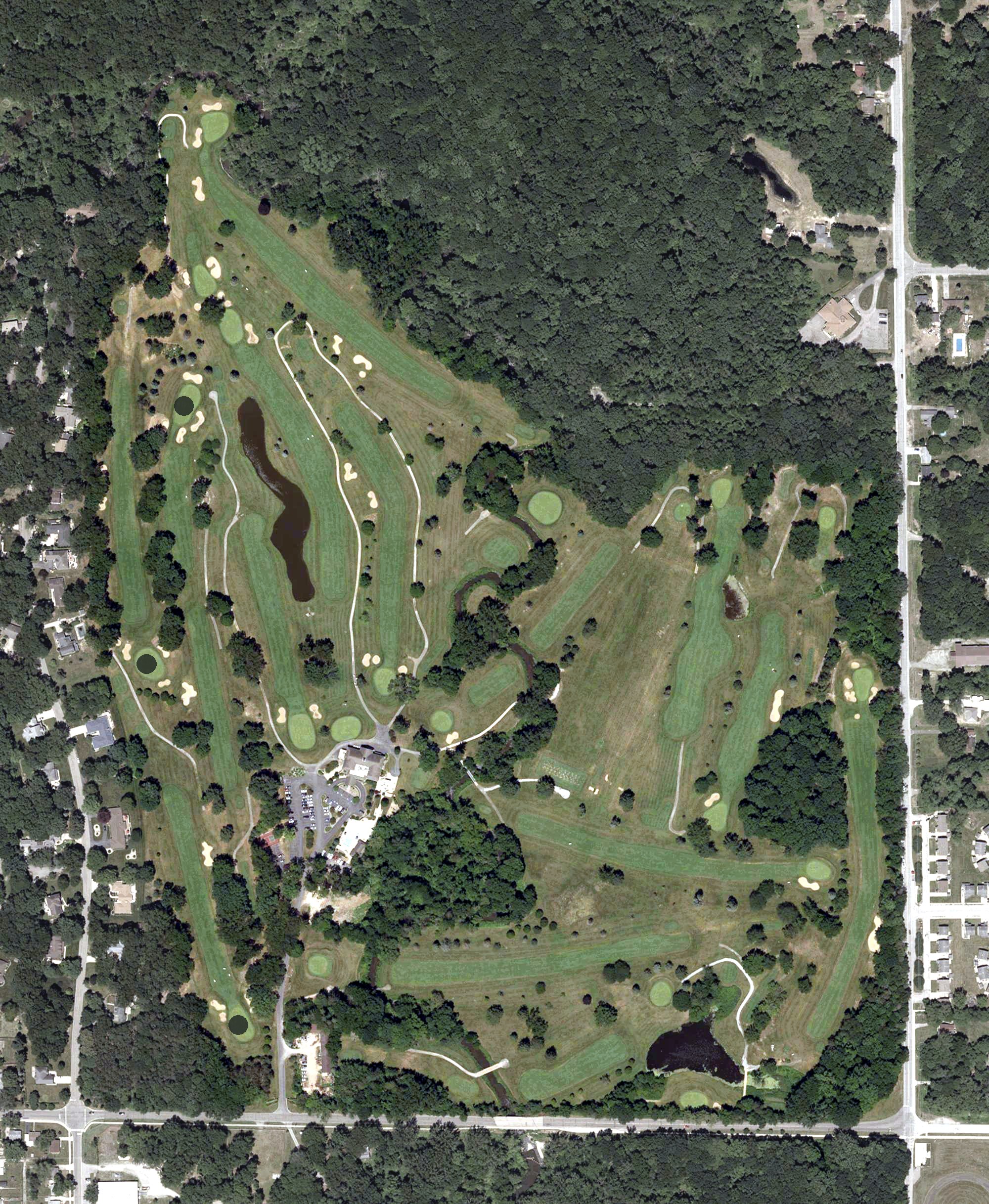 Aerial view of Pottawattamie Country Club, IN