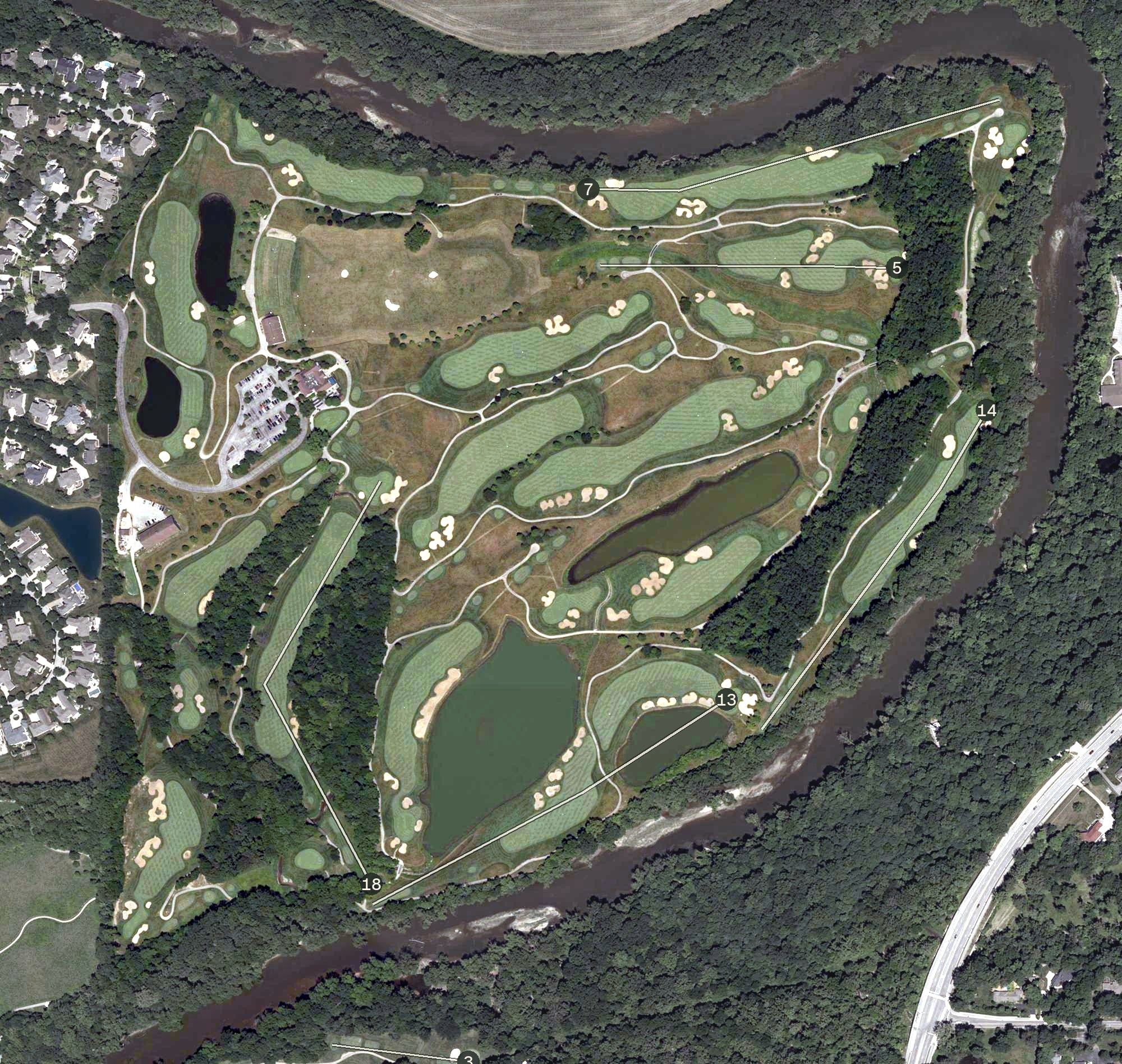 Aerial view of Prairie View Golf Club, IN