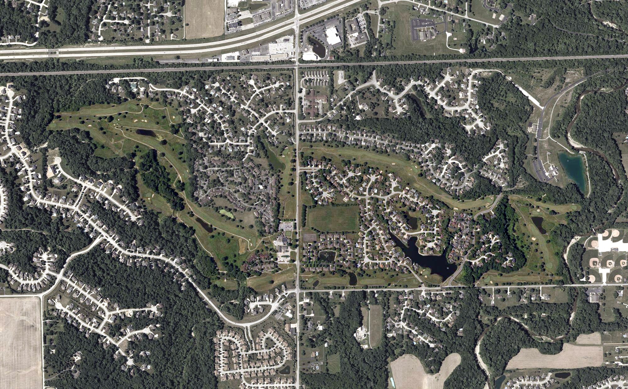 Aerial view of Prestwick Country Club, IN