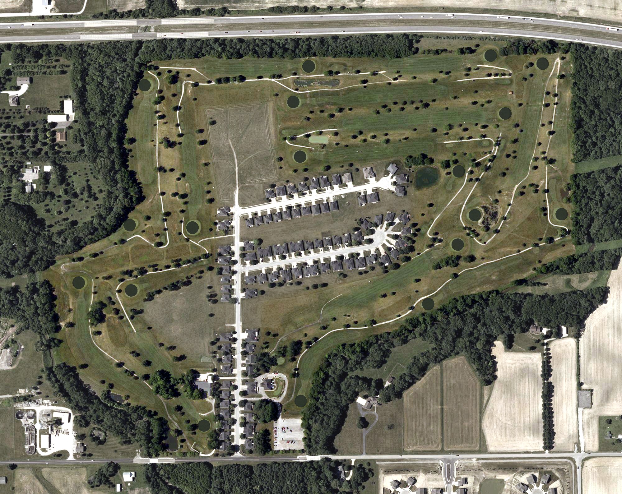 Aerial view of Quail Creek Golf Club, IN