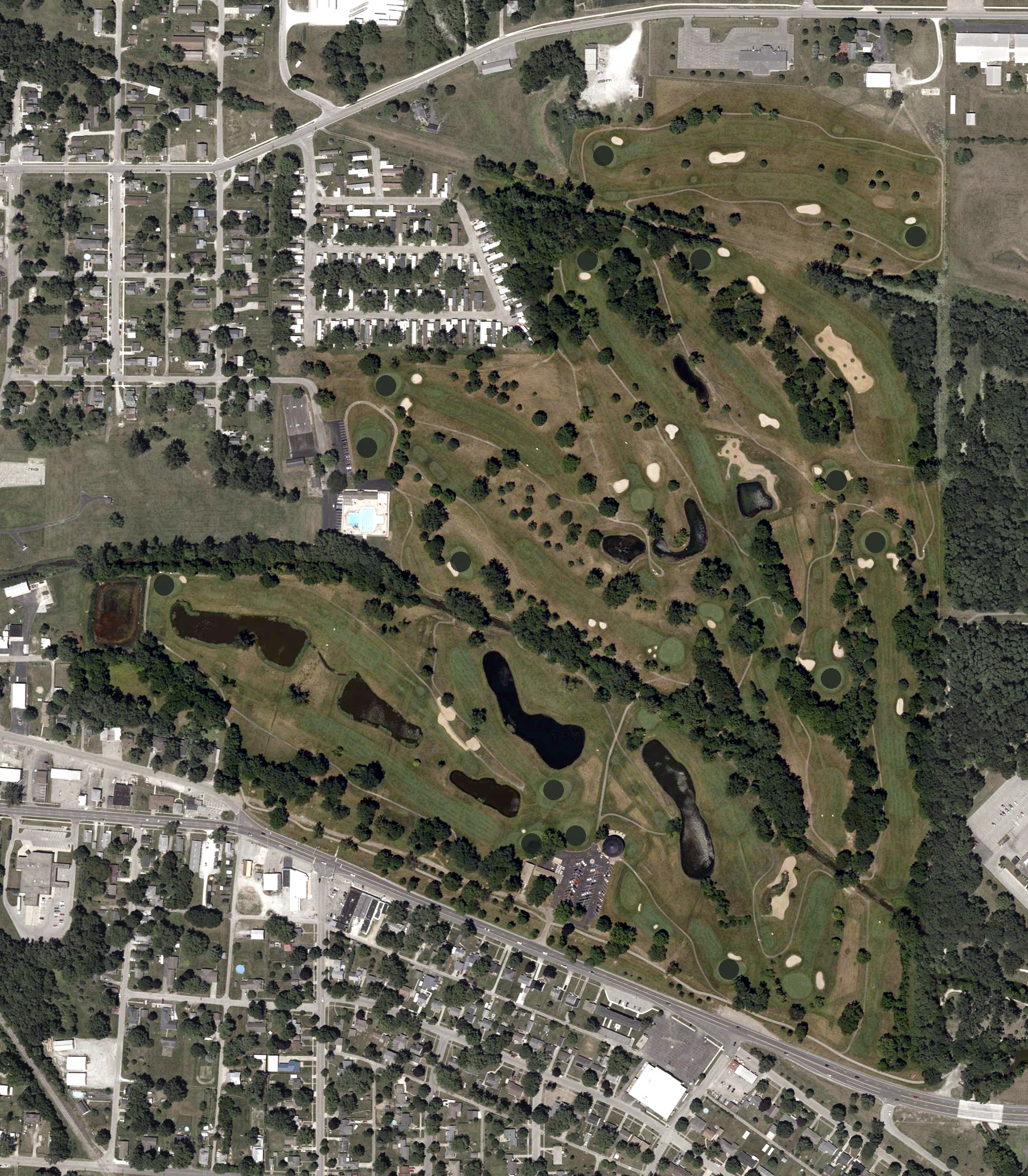 Aerial view of Round Barn Golf Club, IN