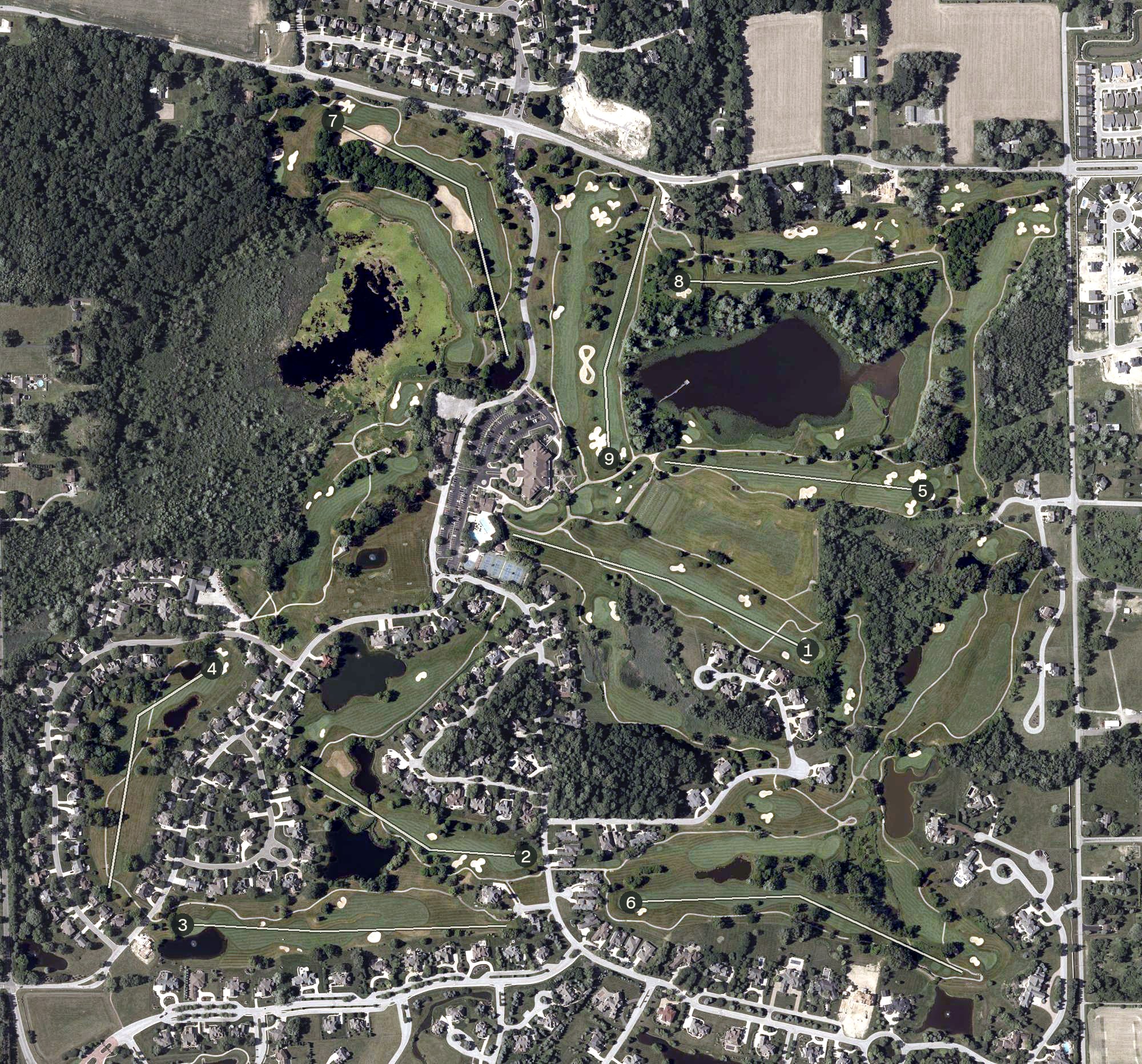 Aerial view of Sand Creek Country Club, IN